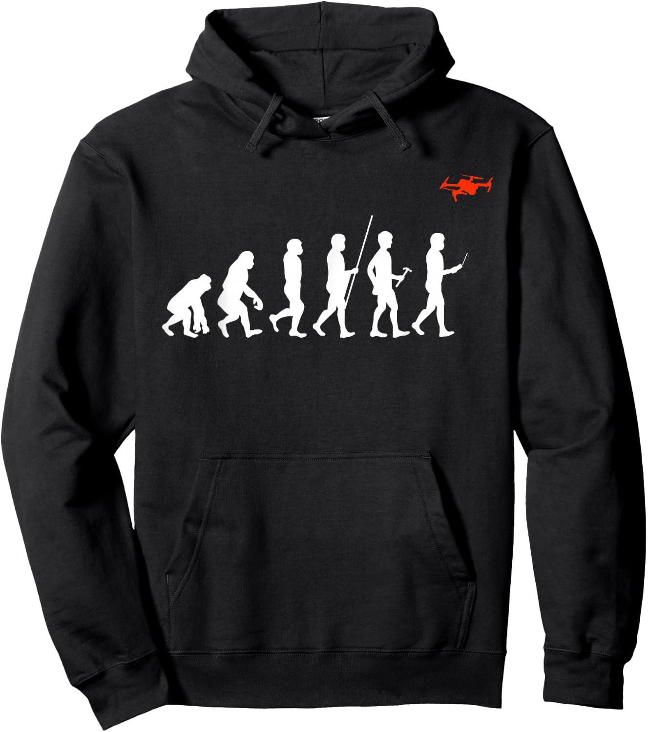 Drone RC Evolution of Man Funny Drone Hoodie - Hoodie | Black
