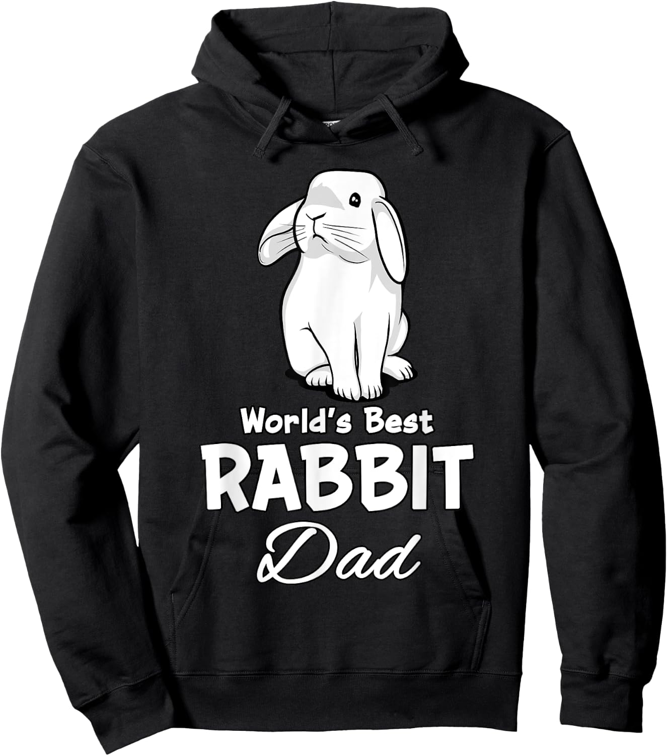 Rabbit Dad Cute Bunny Pet For Father Men Hoodie - Hoodie | Black