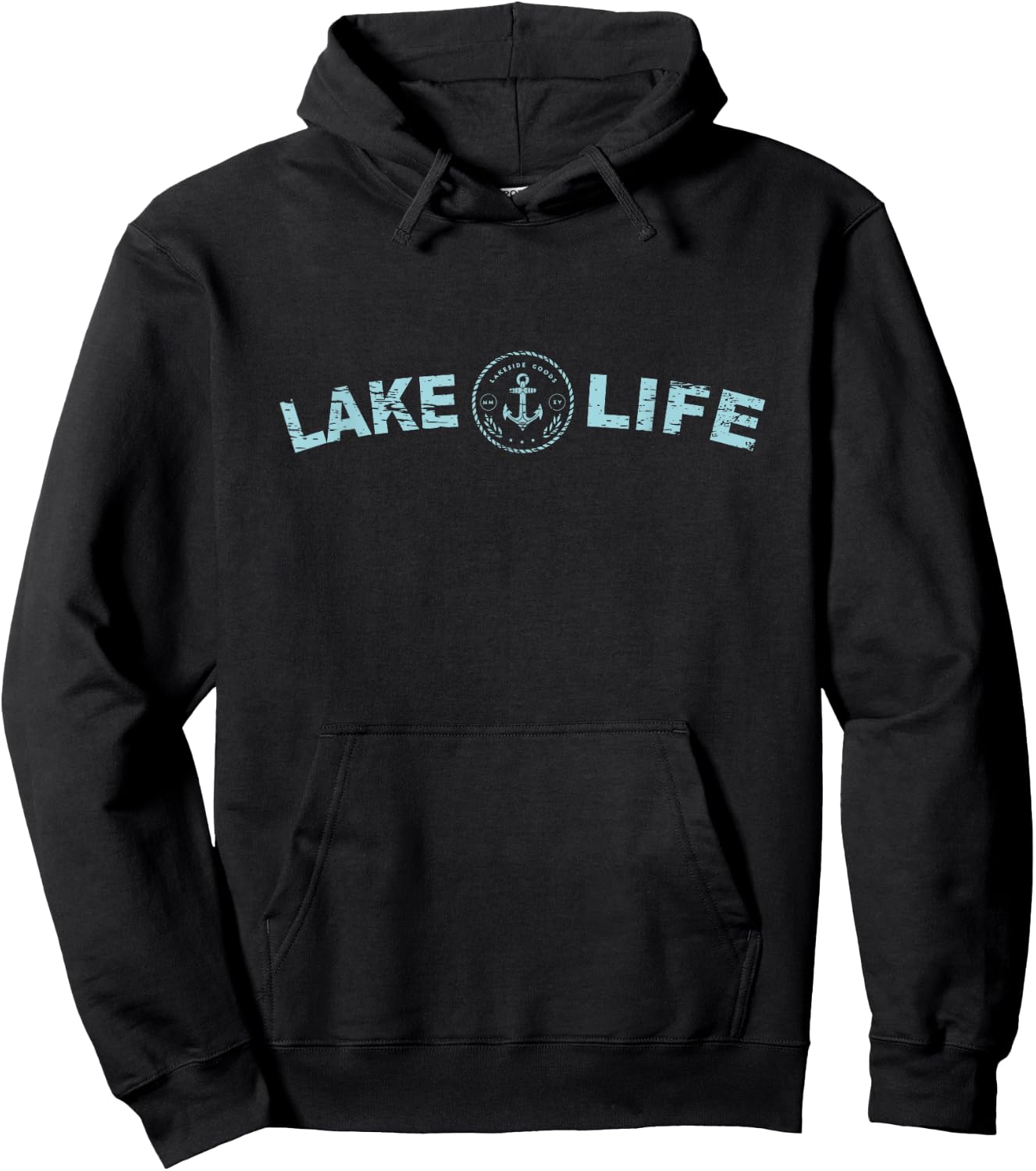 Lake Life Weathered Anchor Hoodie - Hoodie | Black