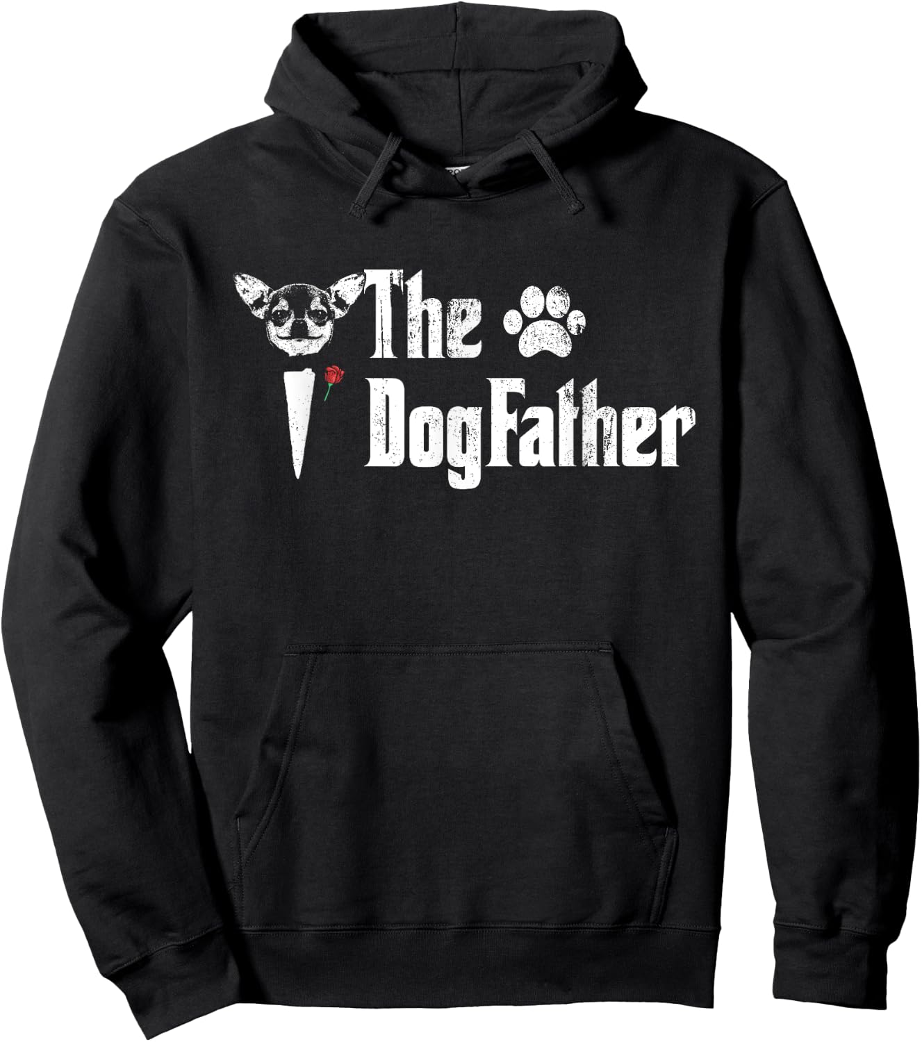 The Dogfather Chihuahua Dog Dad Father's Day Gift Hoodie - Hoodie | Black