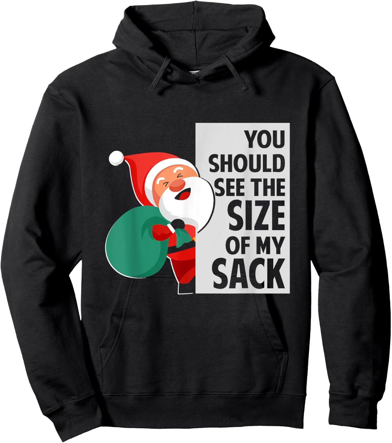 You Should See The Size Of My Sack Funny Santa Christmas Hoodie - Hoodie | Black
