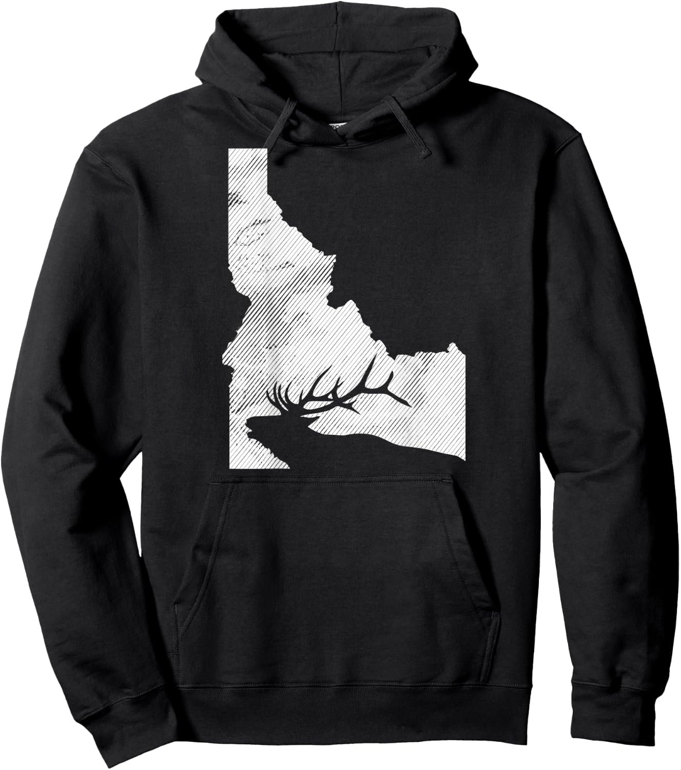 Idaho Elk Hunting (Print on Back) Hoodie - Hoodie | Black
