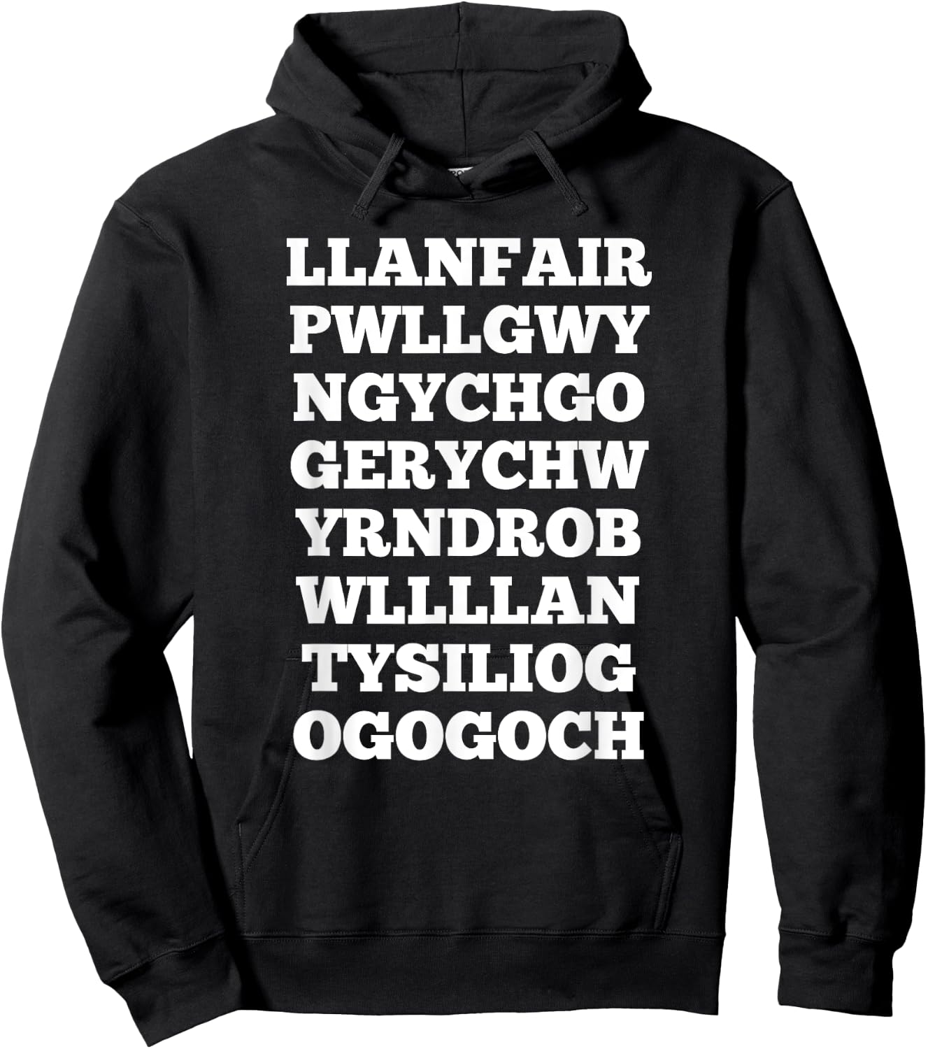 Llanfairpwllgwyngyll | Llanfair PG | Llanfair Pwllgwyngyll Hoodie - Hoodie | Black