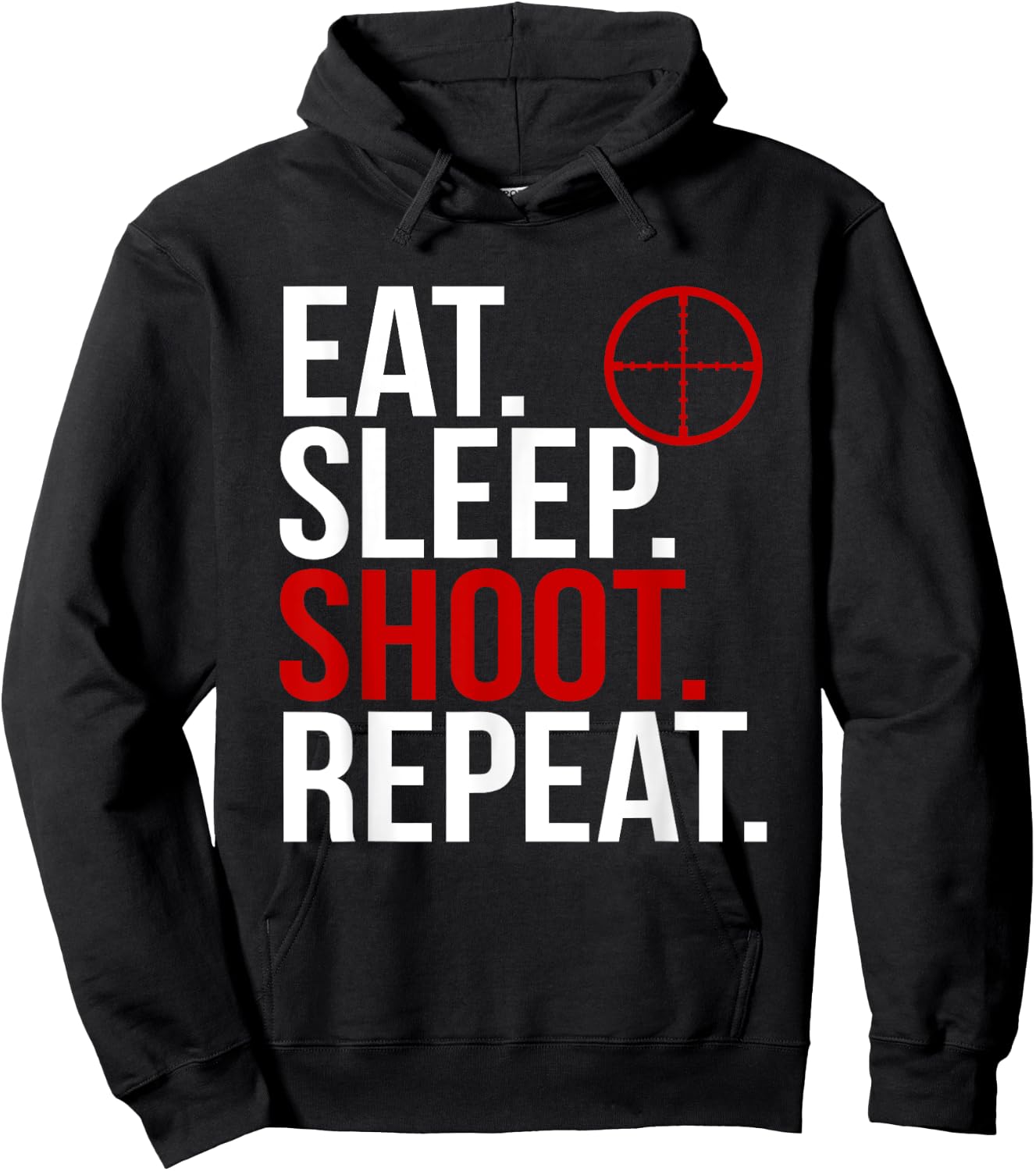 Eat Sleep Shoot Repeat Archery Hunter Skeet Hoodie - Hoodie | Black