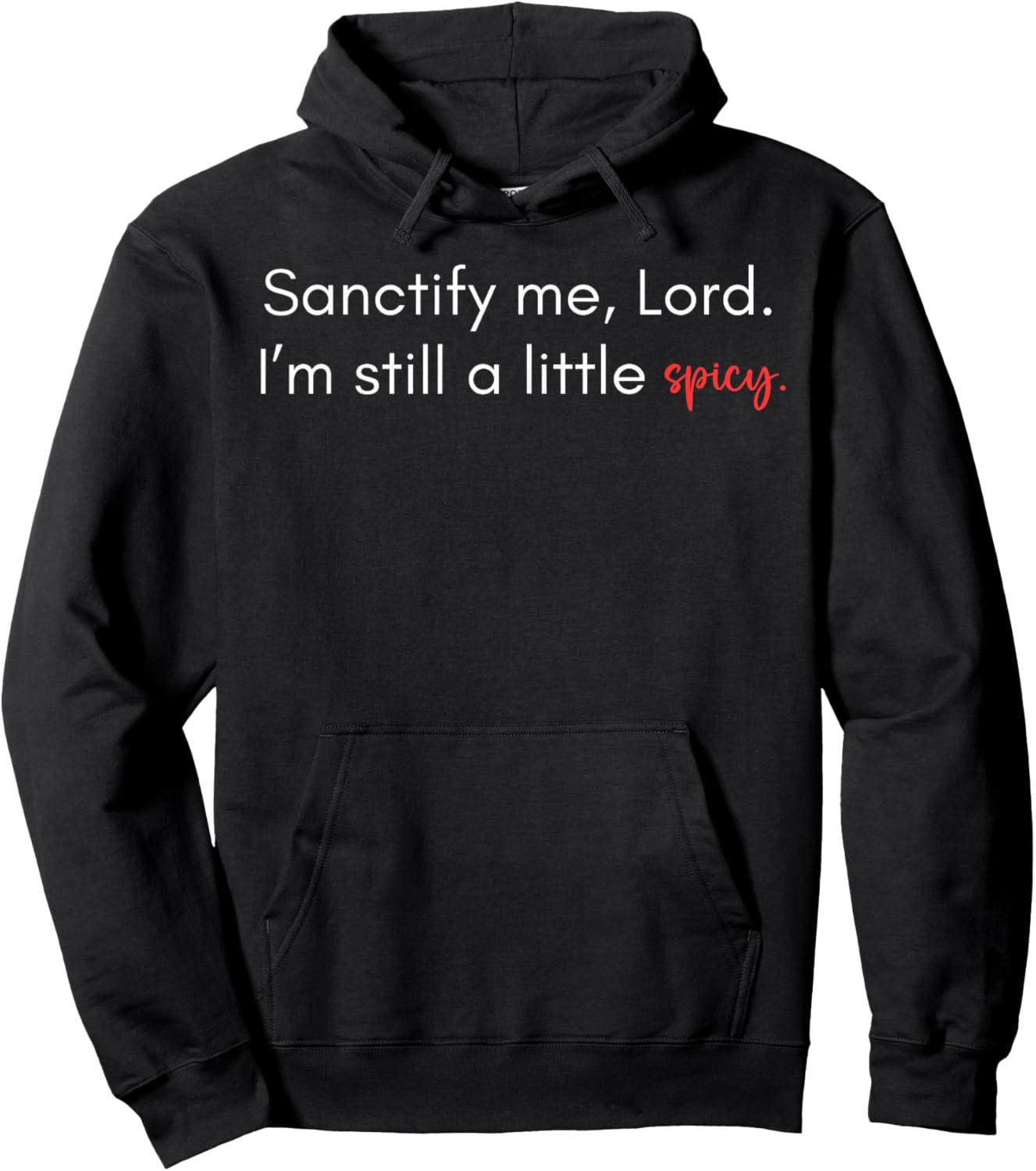 Sanctify Me Lord I’m Still A Little Spicy Christian Humor Hoodie - Hoodie | Black