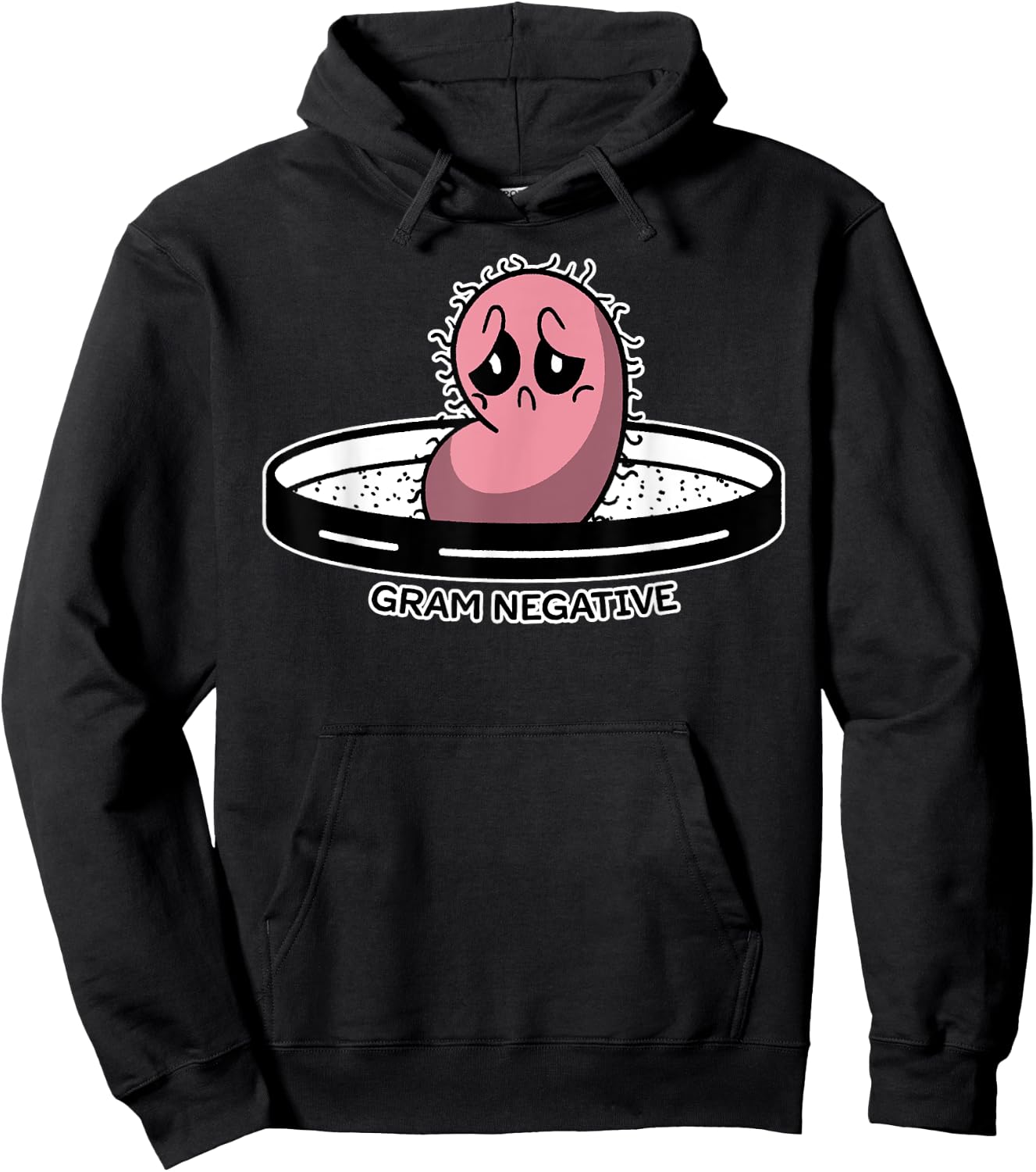 Cute Funny Negative Bacteria Microbiology Science Distressed Hoodie - Hoodie | Black
