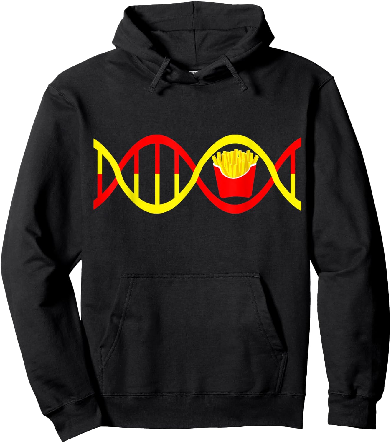 French Fries DNA Fried Potato Fry Fast Food Genetic Hoodie - Hoodie | Black