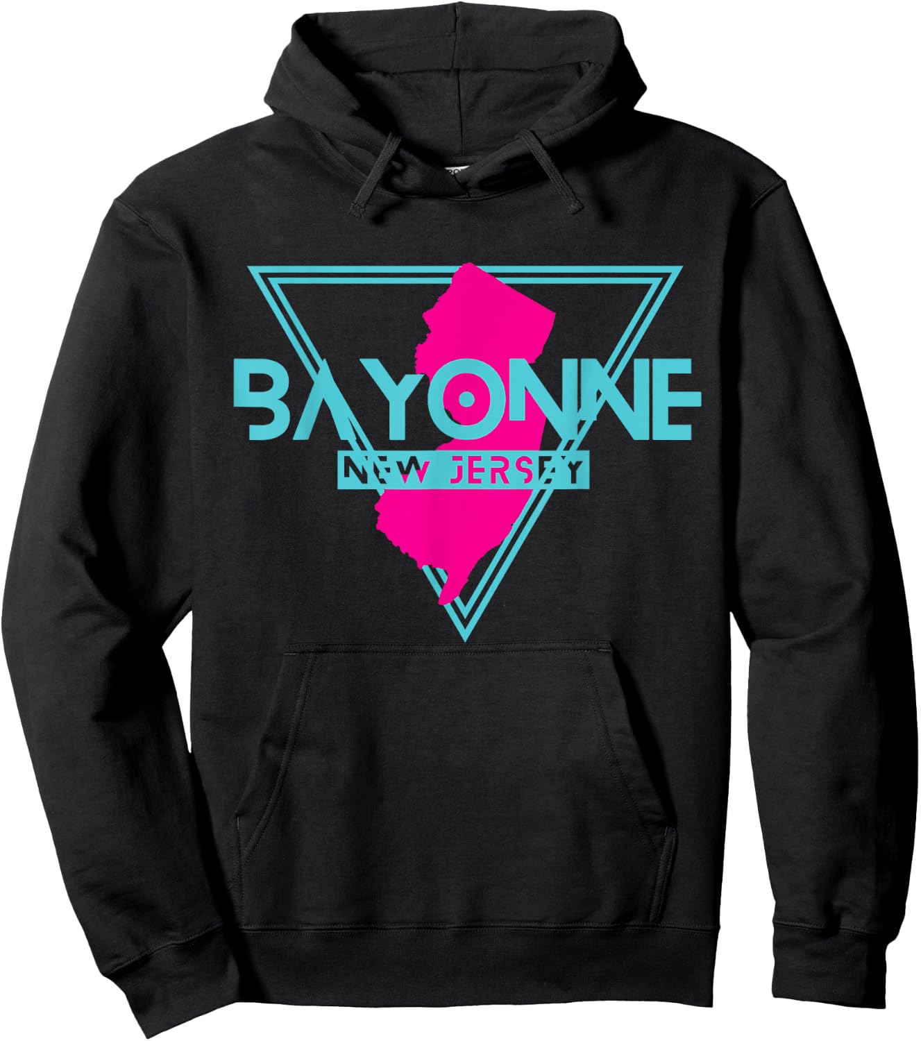 Bayonne New Jersey T Shirt Triangle NJ Souvenirs Hoodie - Hoodie | Black