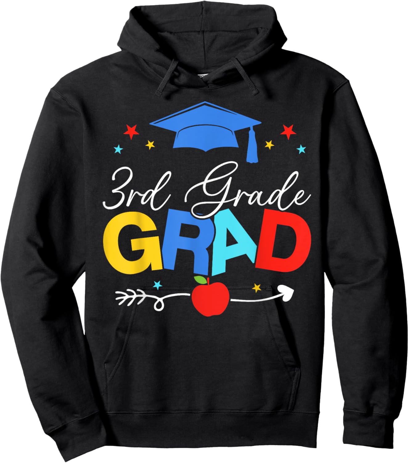 3rd Grade Grad 2024 Gifts Boys Girls Graduation Cap, Gown Hoodie - Hoodie | Black