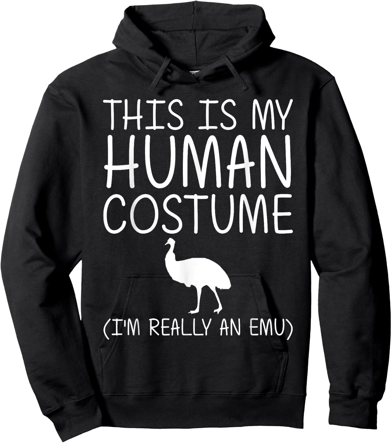 Emu Easy Halloween Human Costume Ostrich Bird Rhea DIY Gift Hoodie - Hoodie | Black