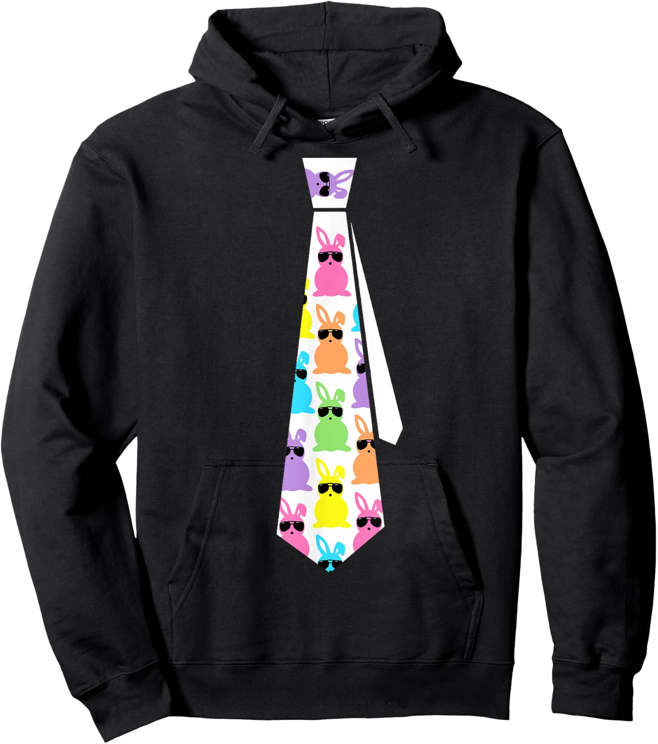 Easter Bunny Tie Funny Graphic for Boys Toddlers Men Hoodie - Hoodie | Black
