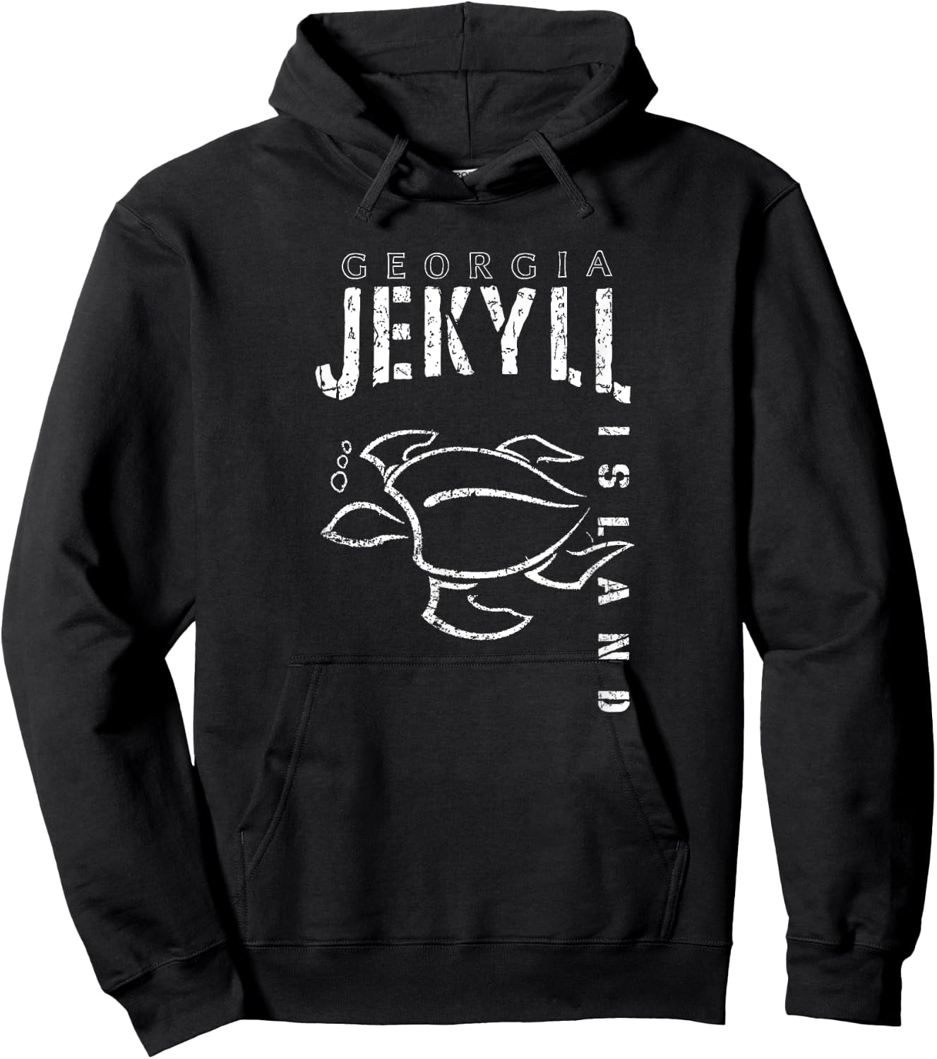 Jekyll Island Souvenir, Georgia Sea Turtle Hoodie - Hoodie | Black
