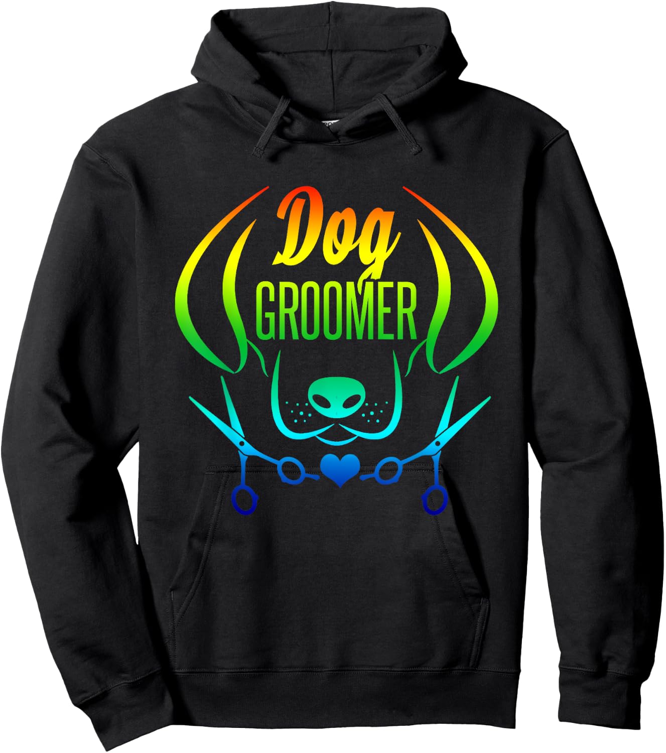 Cute Dog Groomer Rainbow Women Dog Grooming Hoodie - Hoodie | Black