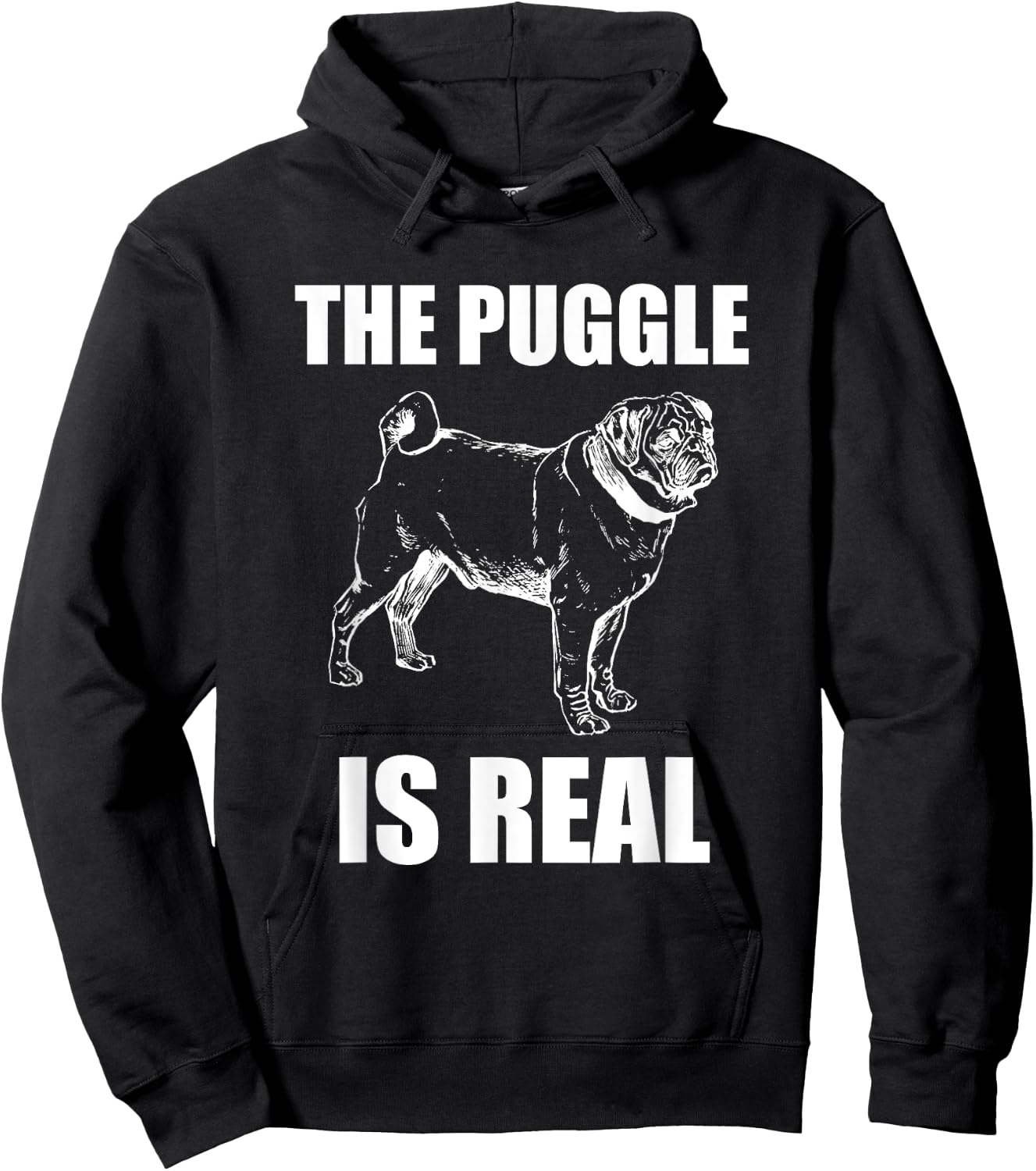 The Puggle is Real t shirt Hoodie - Hoodie | Black