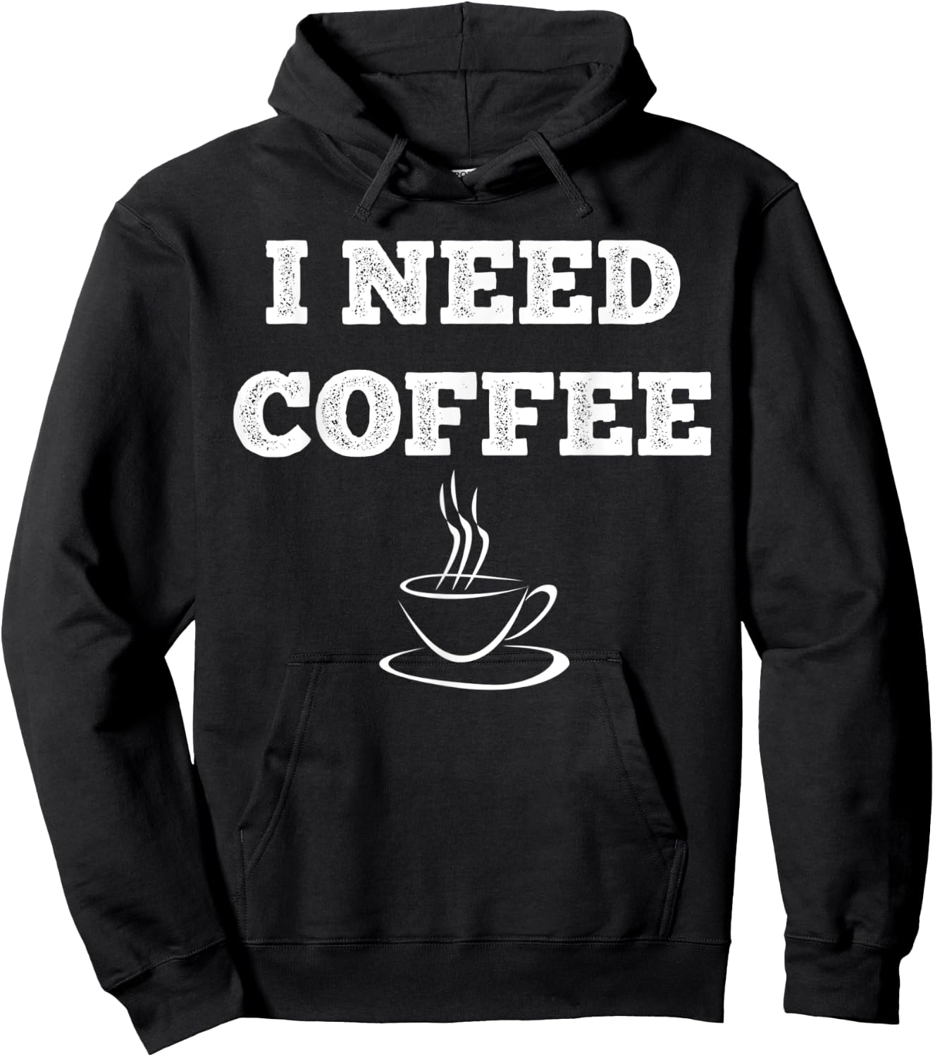 Coffee Sleep Shirt-Distressed Sleep Pajamas Nightshirt Hoodie - Hoodie | Black