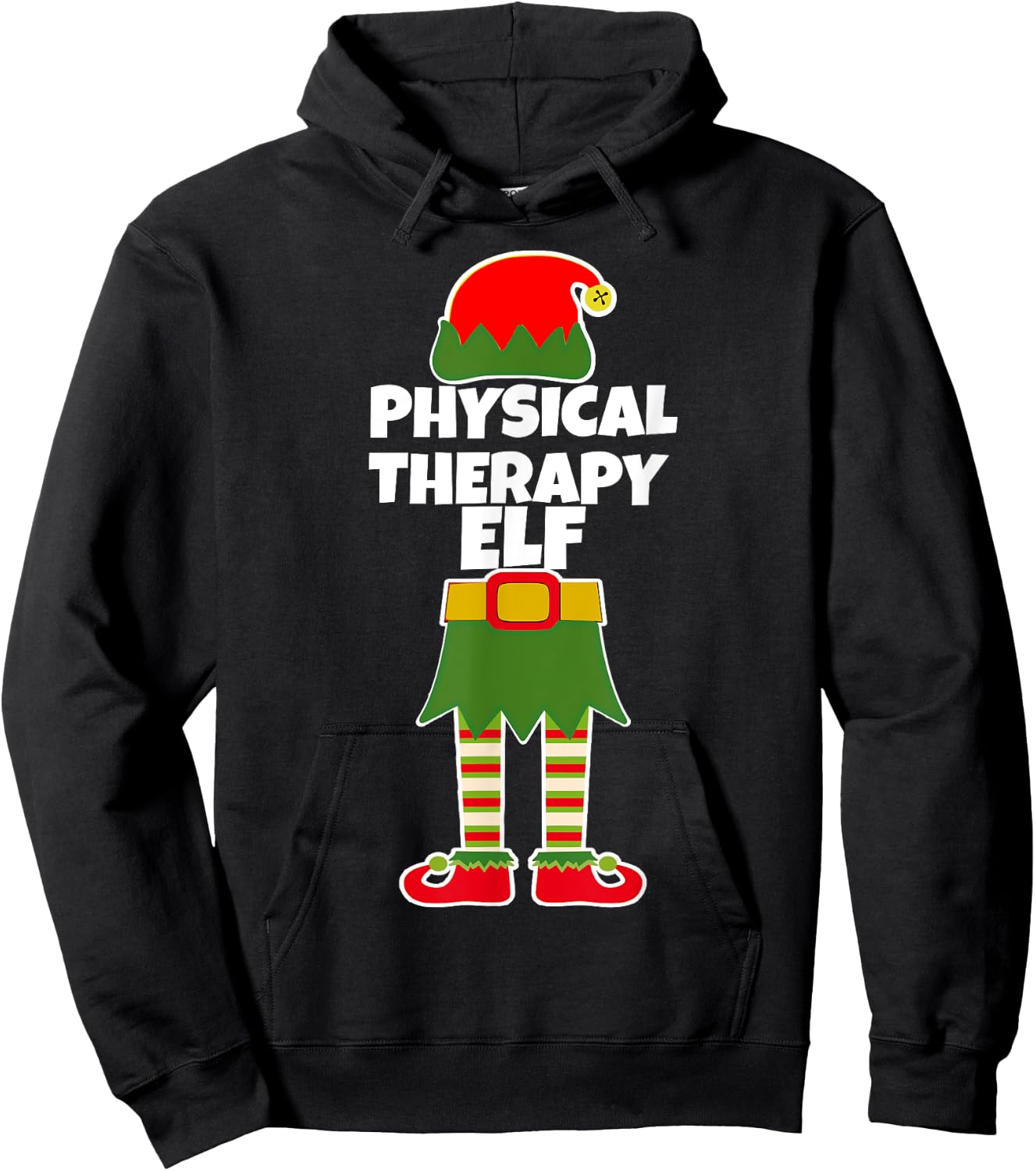 PHYSICAL THERAPY ELF Christmas Therapist Holiday PT Funny Hoodie - Hoodie | Black