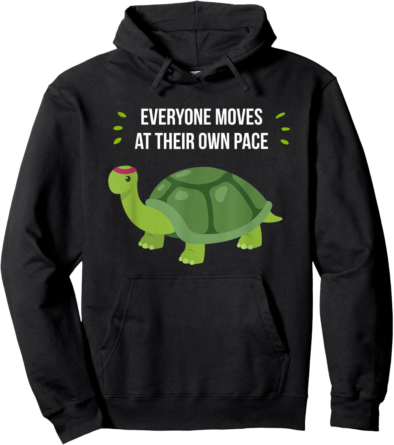 Funny Turtle Motivational Running Hoodie - Hoodie | Black