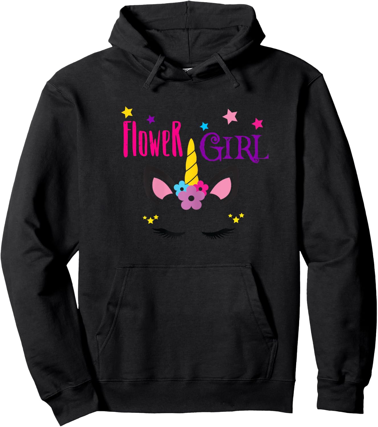 Flower Girl Unicorn Hoodie - Hoodie | Black