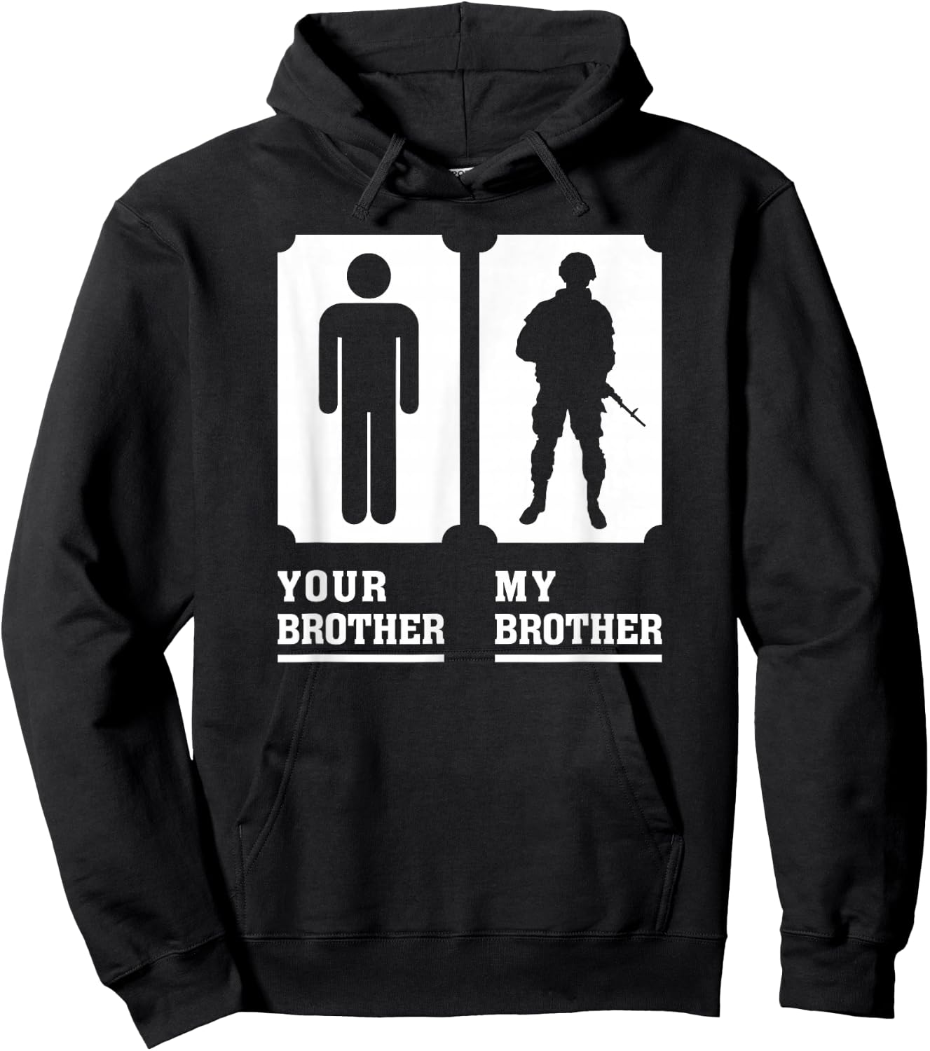 My Brother is in Military Veteran Brother for Proud Sister Hoodie - Hoodie | Black