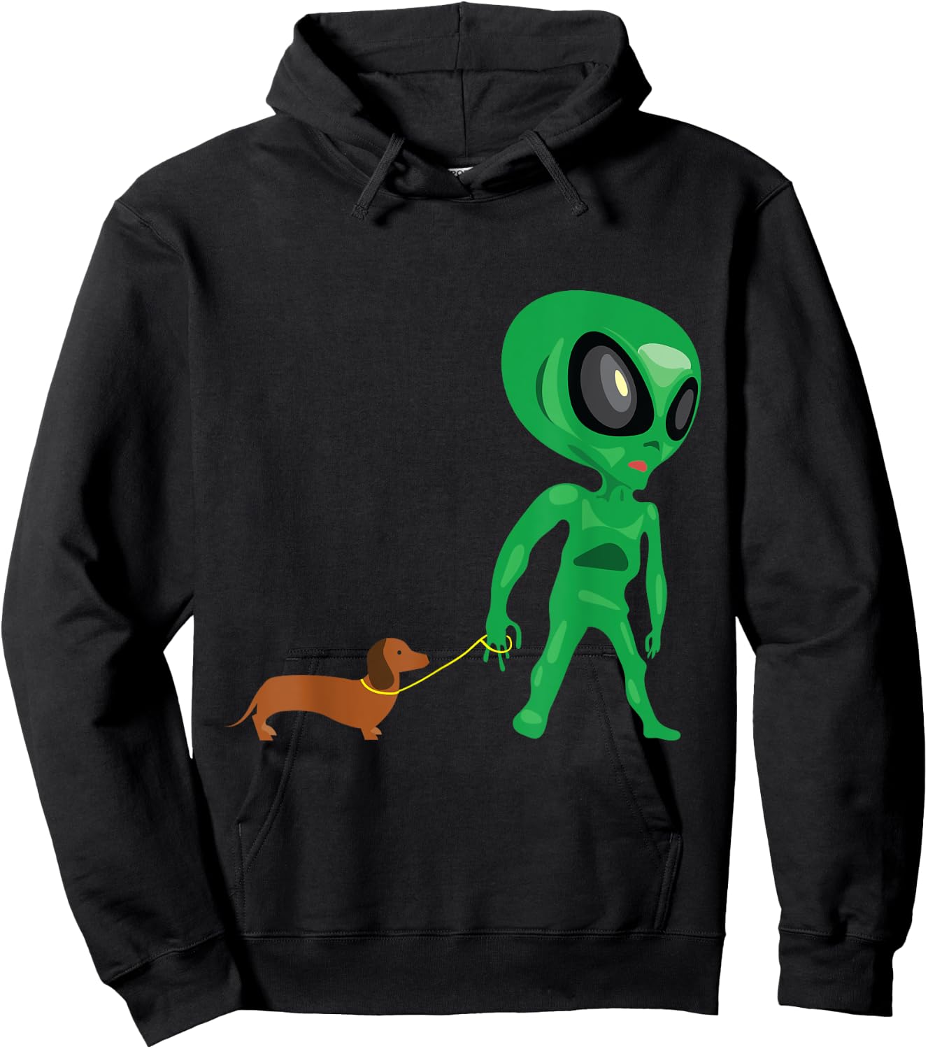 Funny Dachshund Alien Wiener Dog Women Hoodie - Hoodie | Black