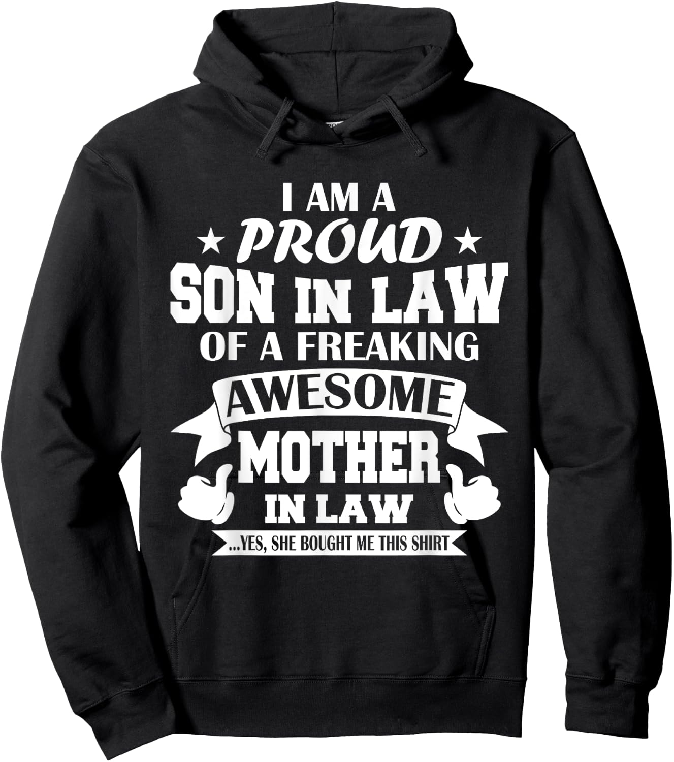 Proud Son In Law From Awesome Mother In Law Funny Son InLaw Hoodie - Hoodie | Black