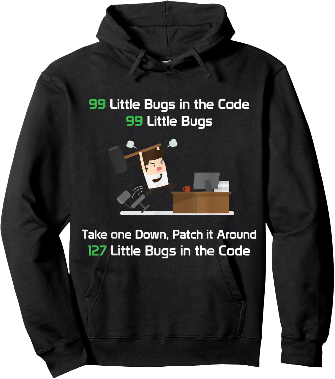 Mighty Oak: 99 Little Bugs in the Code Programmer Hoodie - Hoodie | Black