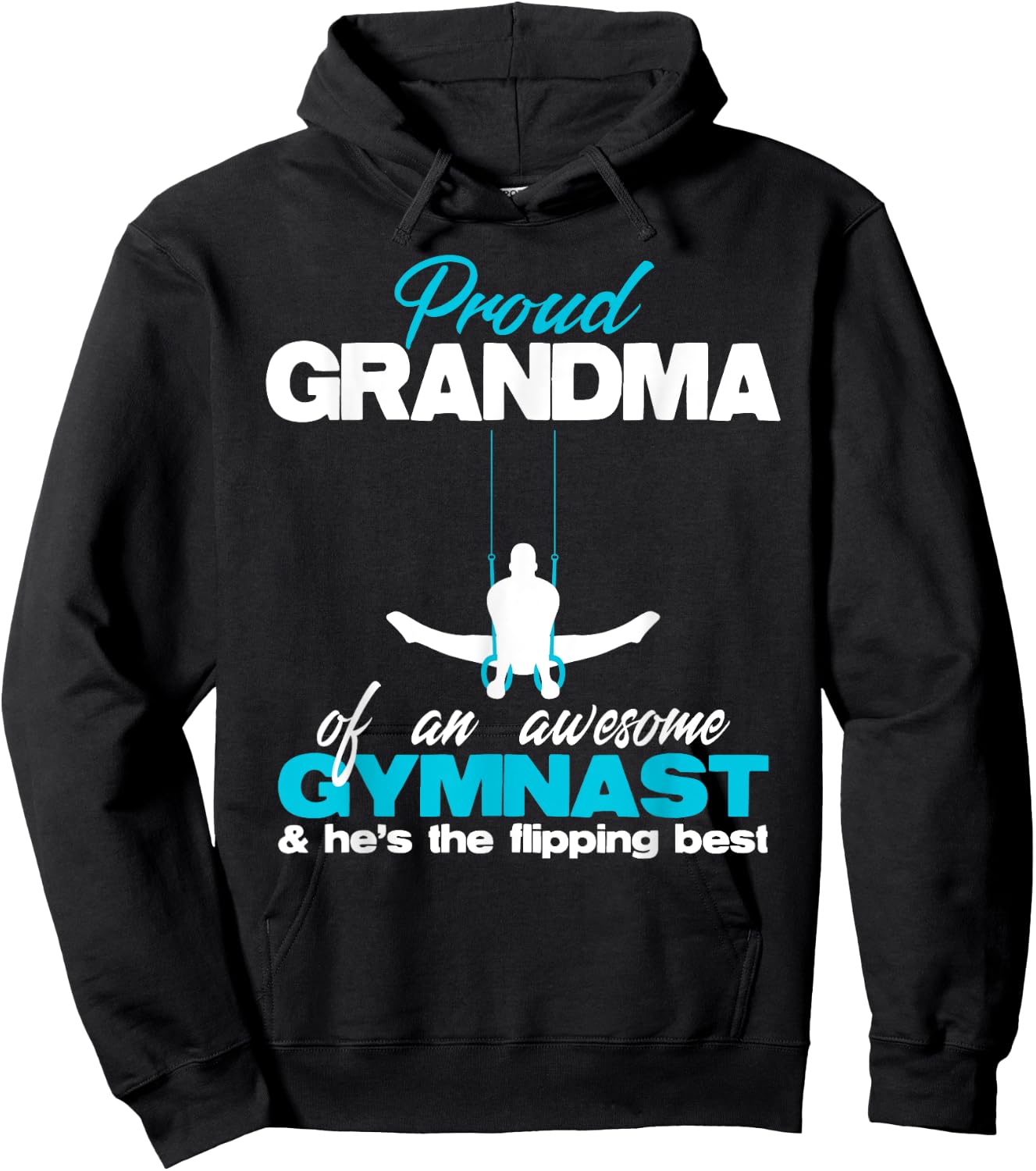 Proud Grandma of an Awesome Boy Gymnast Rings Competition Hoodie - Hoodie | Black