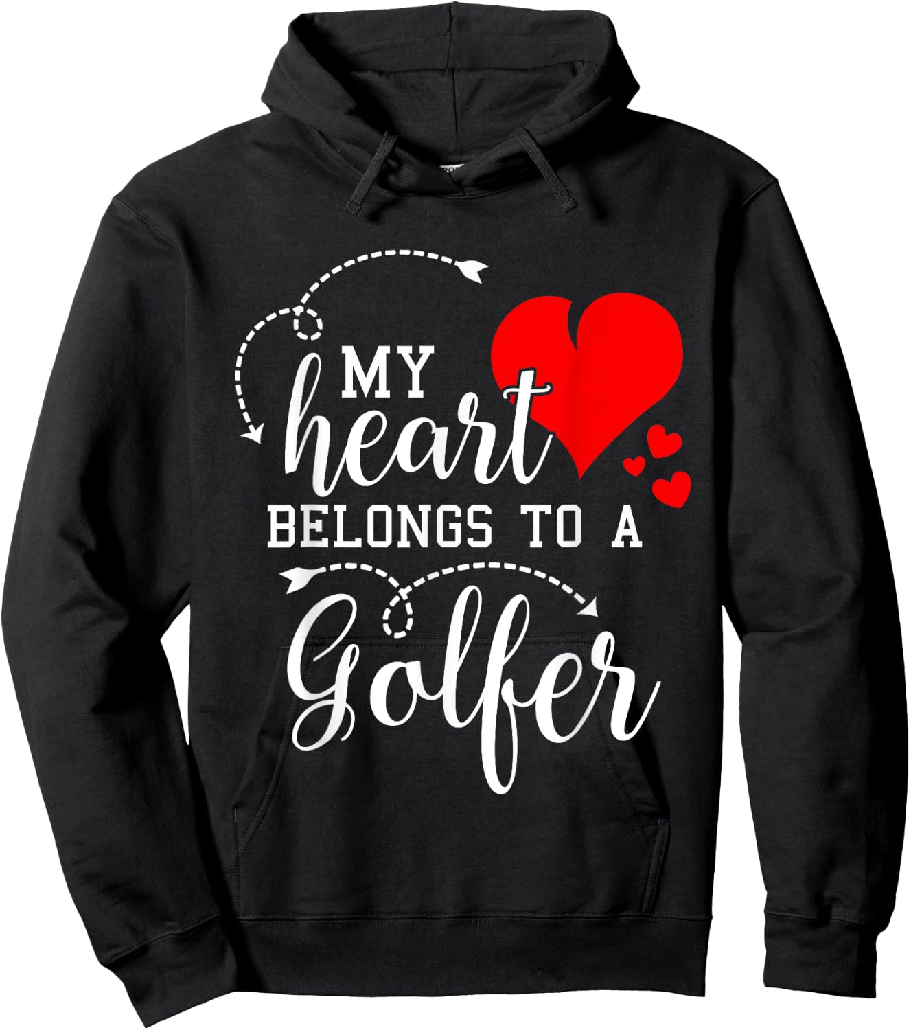 I Love My Golfer Husband Wife Gifts Valentines Day Shirt Hoodie - Hoodie | Black