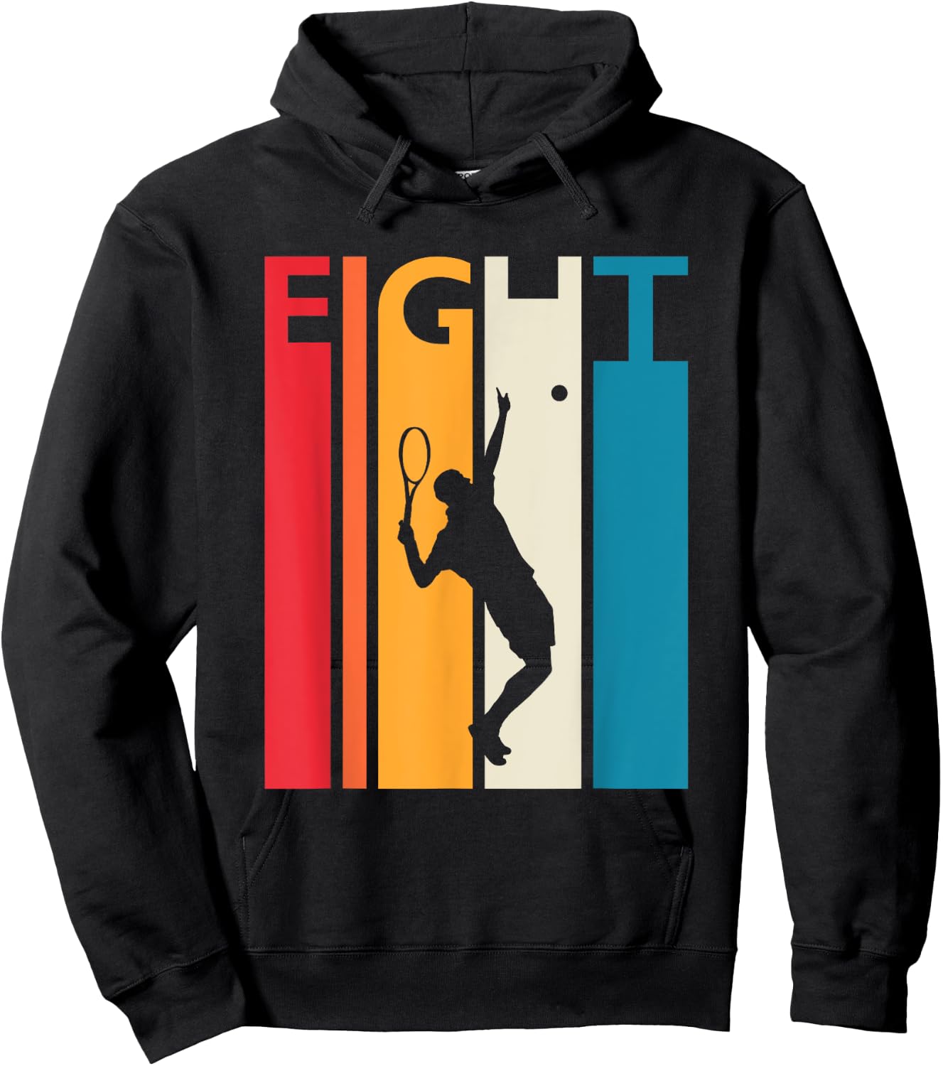 8th Birthday Gift Eight Vintage Tennis Birthday 8 Year Old Hoodie - Hoodie | Black