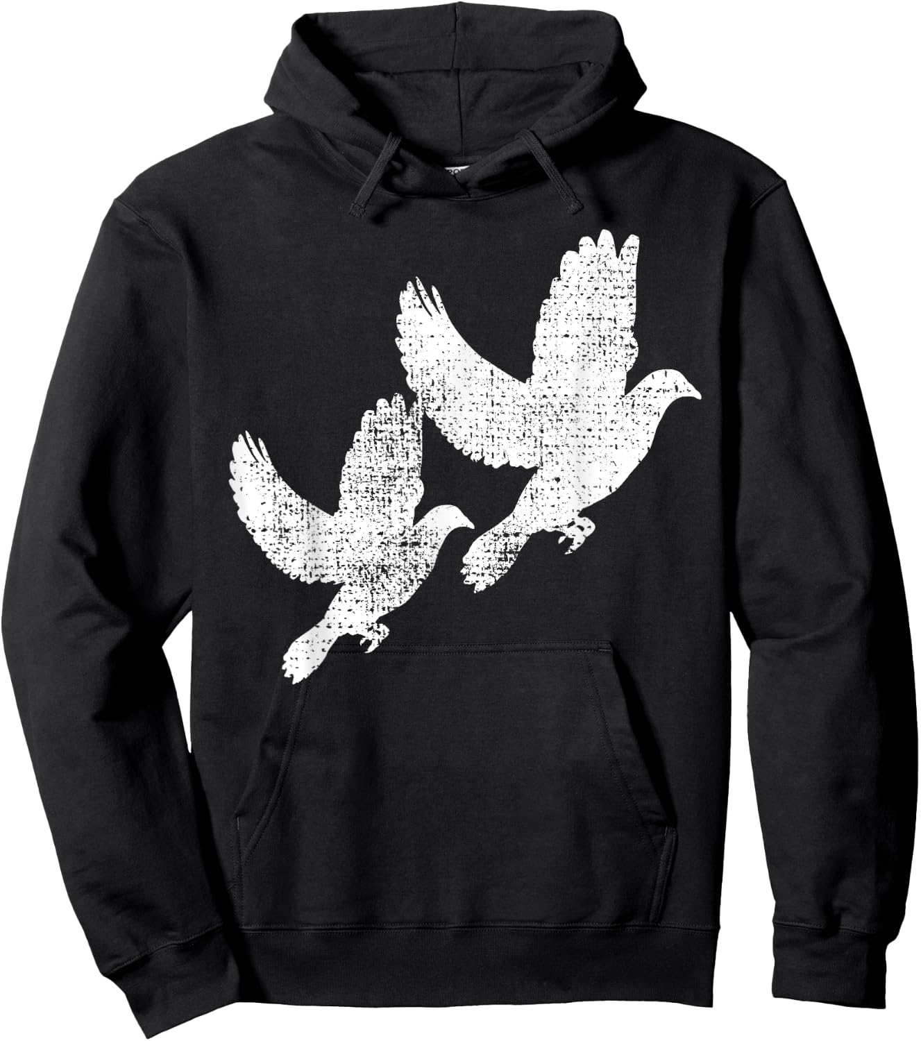 Dove Vintage Flying Two Pigeon Bird Gift Hoodie - Hoodie | Black