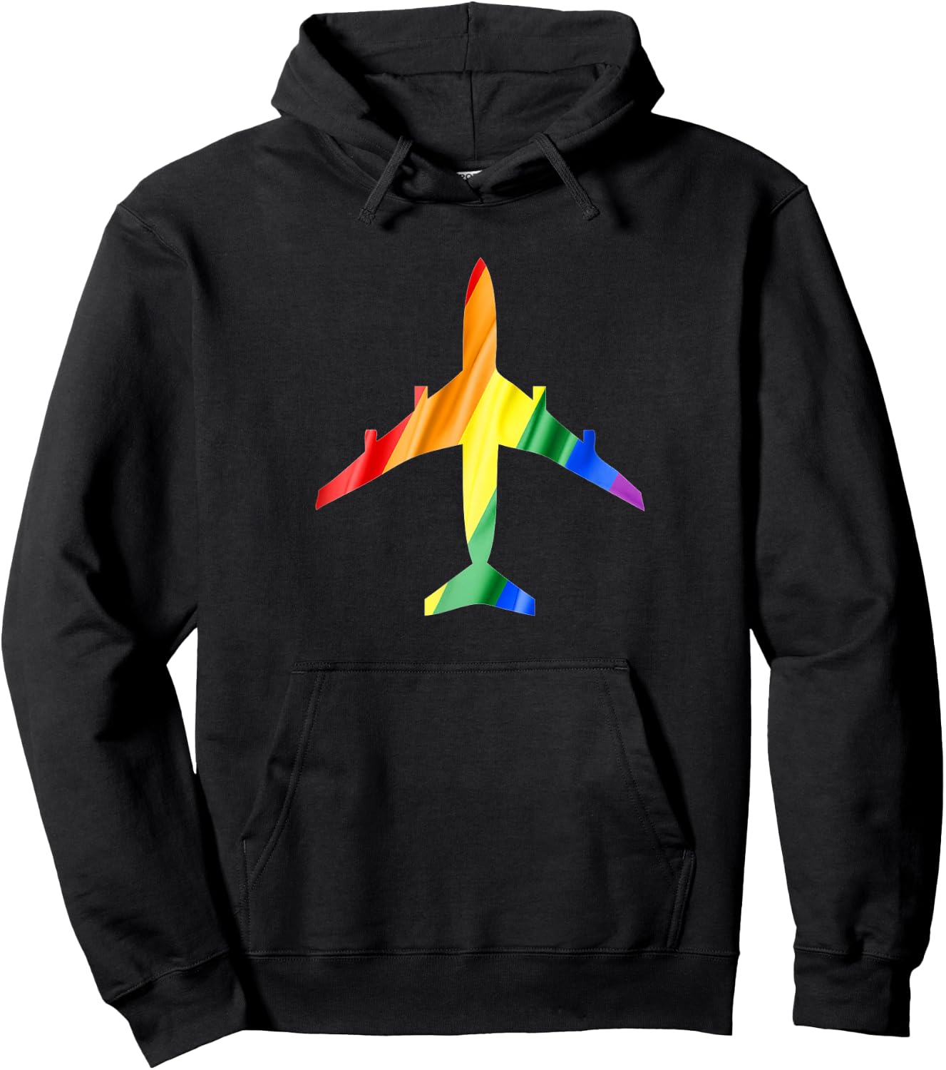 Airplane Rainbow Flag Flight Attendant Pride Hoodie - Hoodie | Black