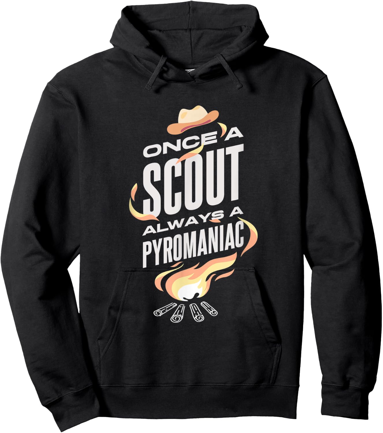 Once A Scout Always A Pyromaniac Funny Apparel For Scout Hoodie - Hoodie | Black