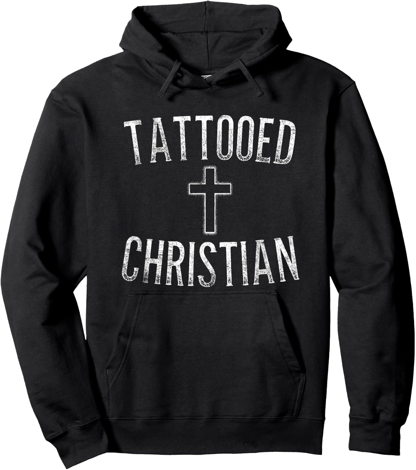 Tattooed Christian Religious Biker Motorcycle Cross T Shirt Hoodie - Hoodie | Black