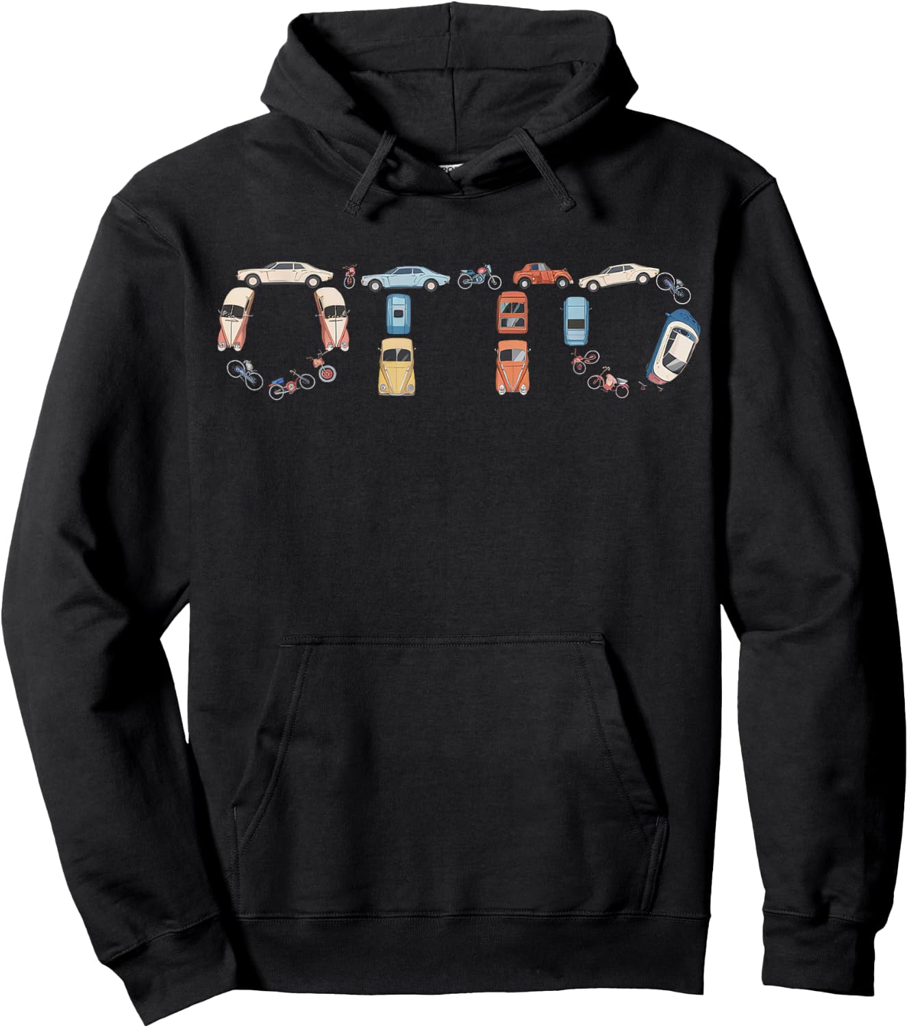 Otto Custom Name Personalized Classic Cars Boys Women Men Hoodie - Hoodie | Black