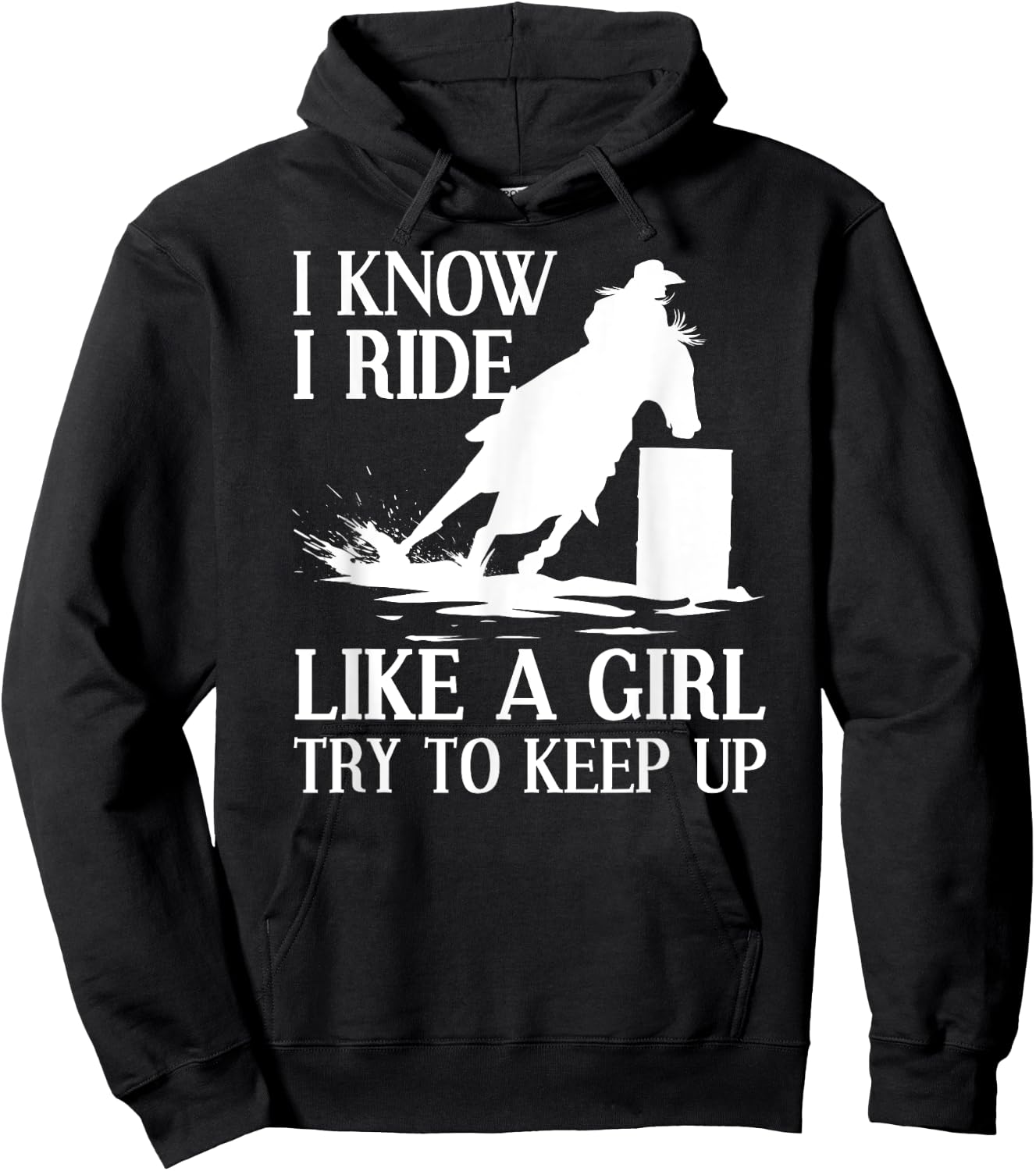 Funny Barrel Racing Art Girls Cowgirl Barrel Racer Hoodie - Hoodie | Black
