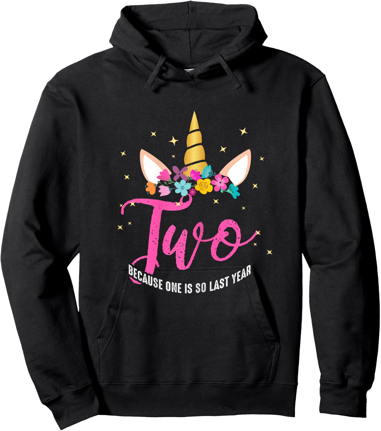 2 Years Old Birthday Girl Gifts Unicorn 2nd Birthday Hoodie - Hoodie | Black