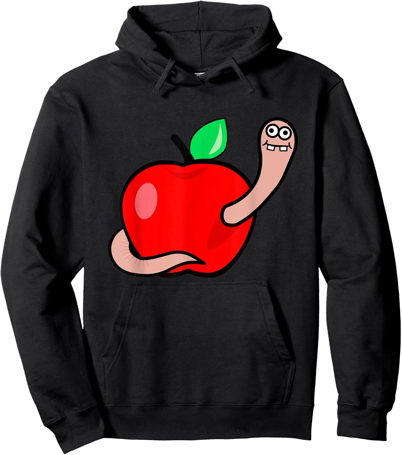 Worm in apple Gift shirt Hoodie - Hoodie | Black