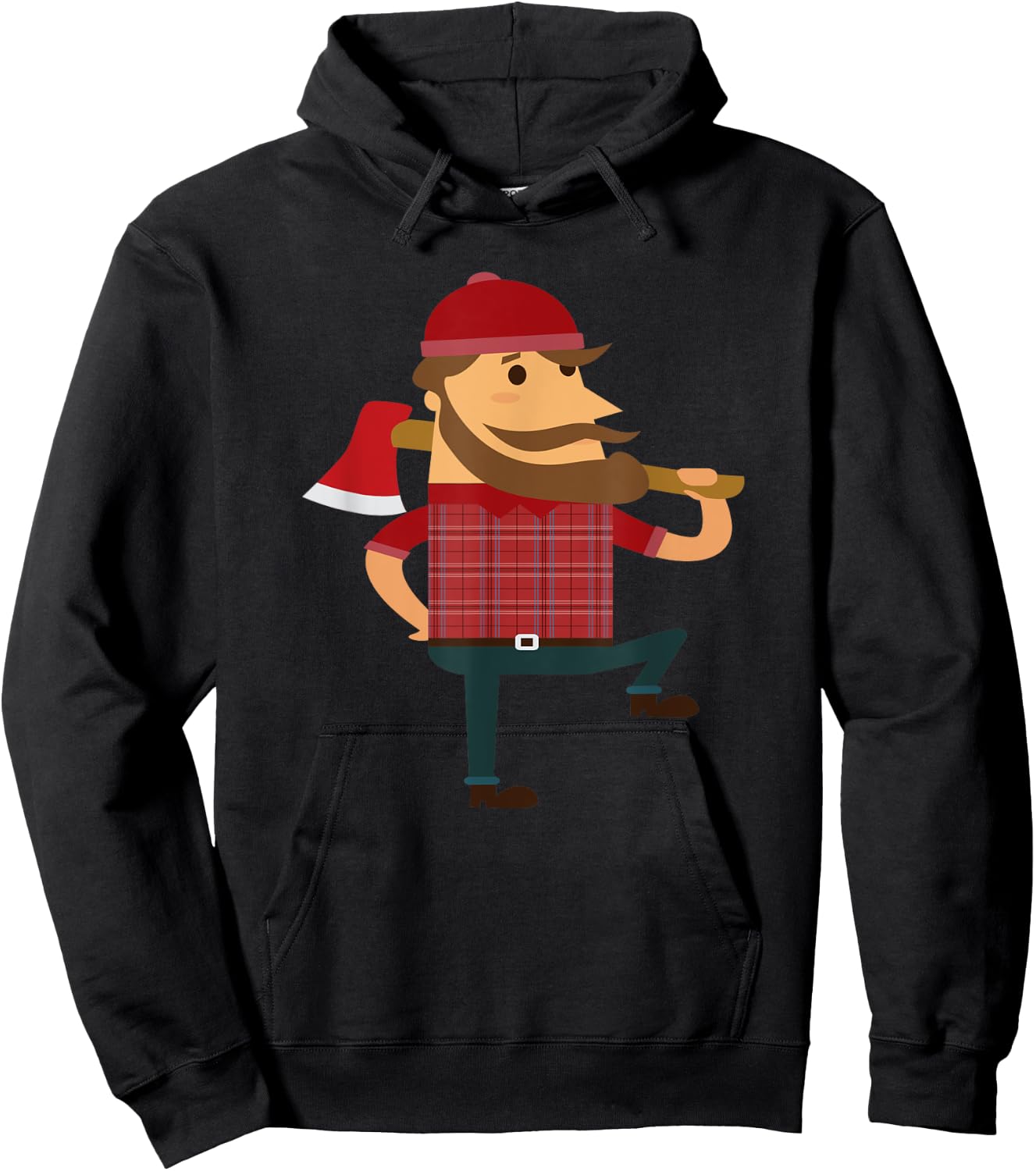 Lumberjack Hipster Mountain Man Flannel Axe Hoodie - Hoodie | Black