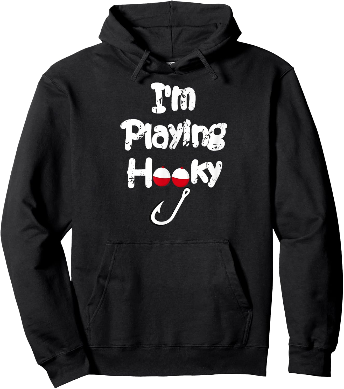 Fishing I'm Playing Hooky - Funny Fishing Shirt Hoodie - Hoodie | Black