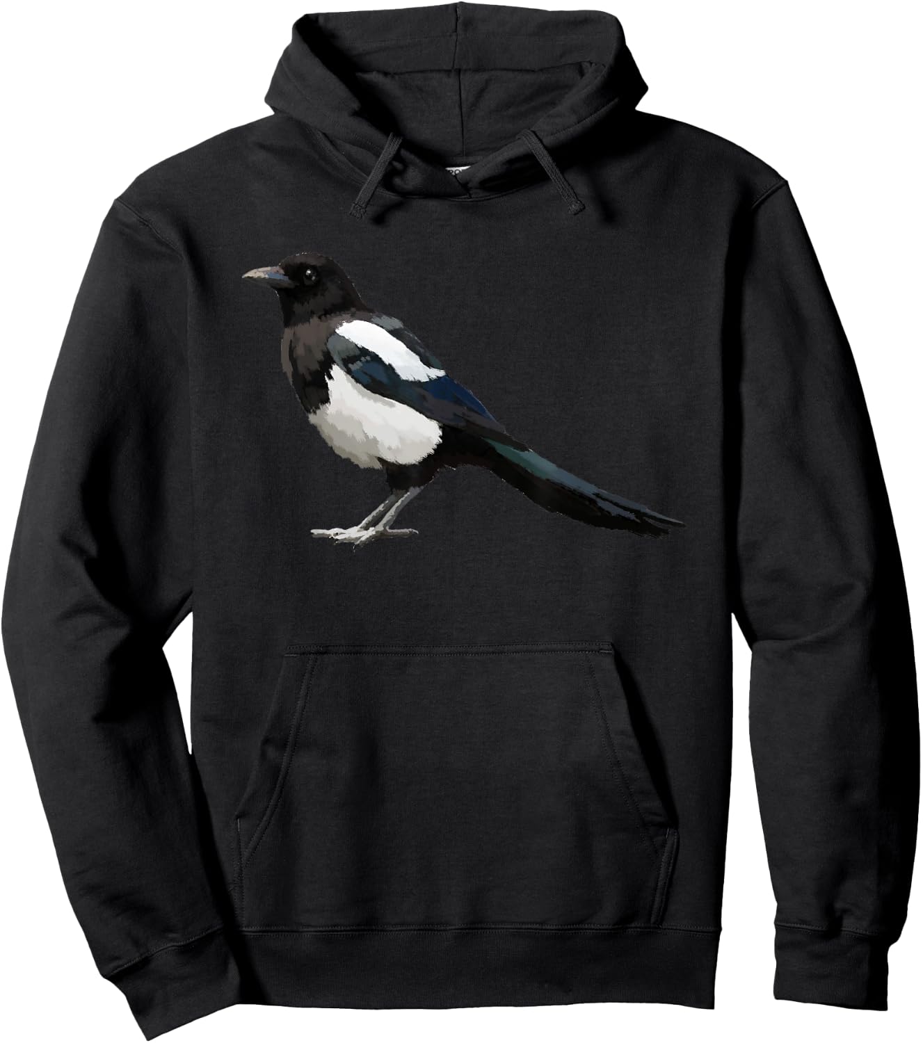 Eurasian Magpie Bird T Shirt Hoodie - Hoodie | Black