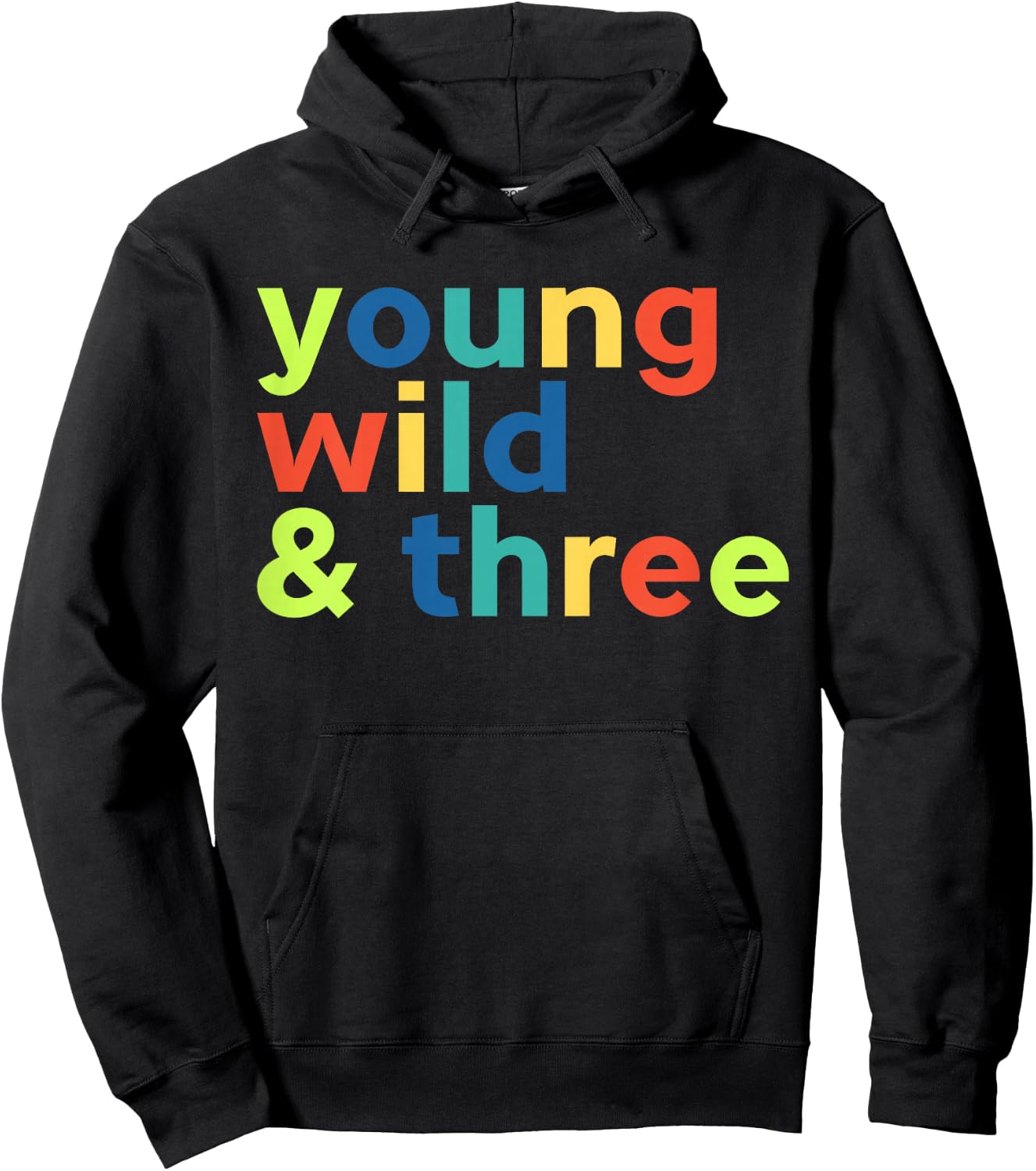 Kids 3rd Birthday Boy - Funny Young Wild & Three Hoodie - Hoodie | Black