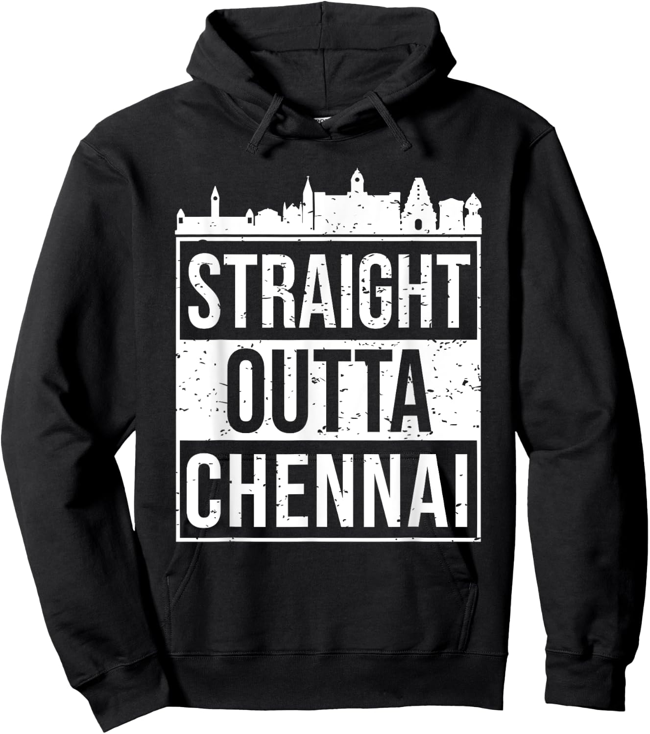 Straight Outta Chennai Madras Tamil Tamilnadu Hoodie - Hoodie | Black