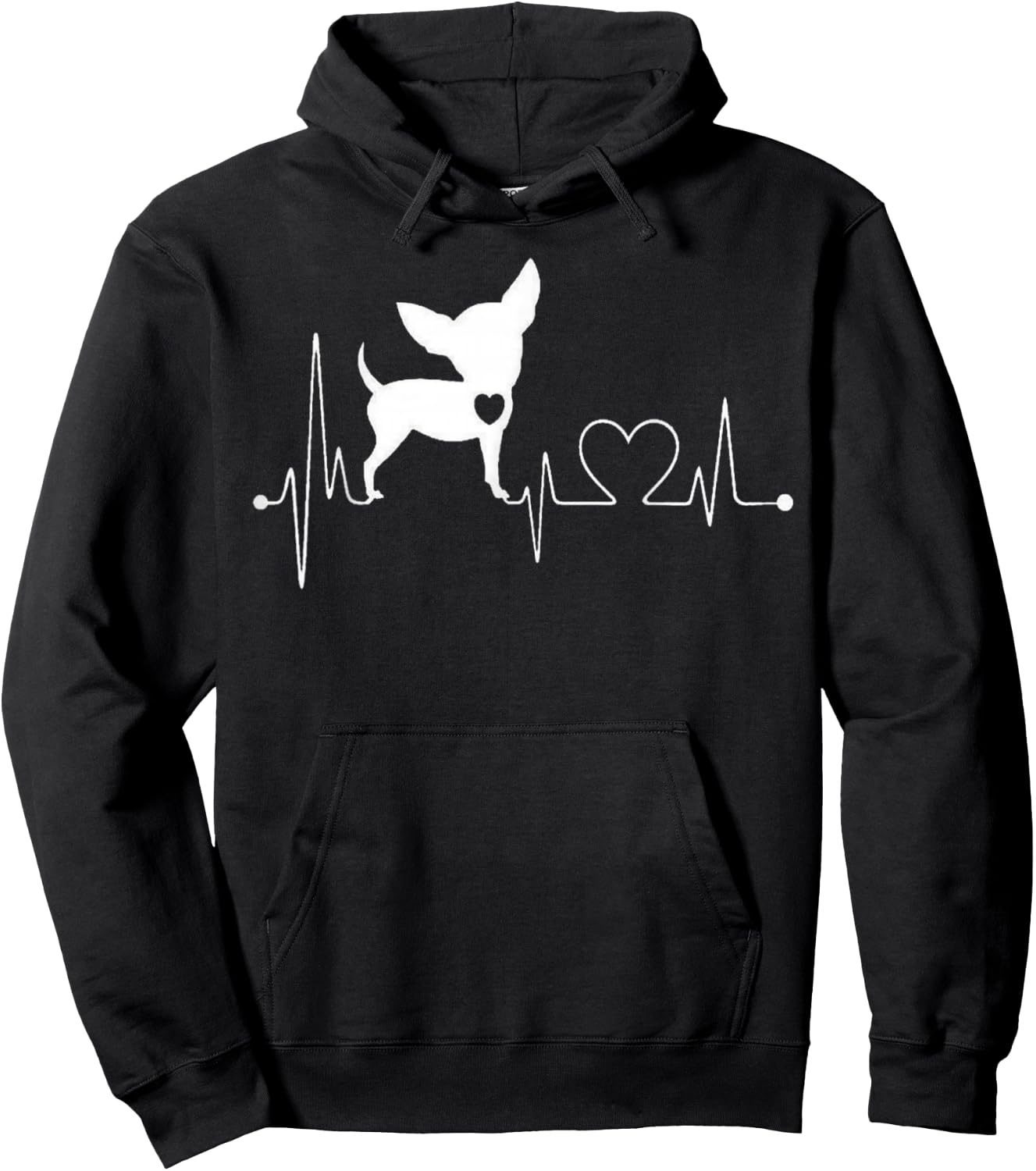 Cute Chihuahua Dog Heartbeat women kids Hoodie - Hoodie | Black