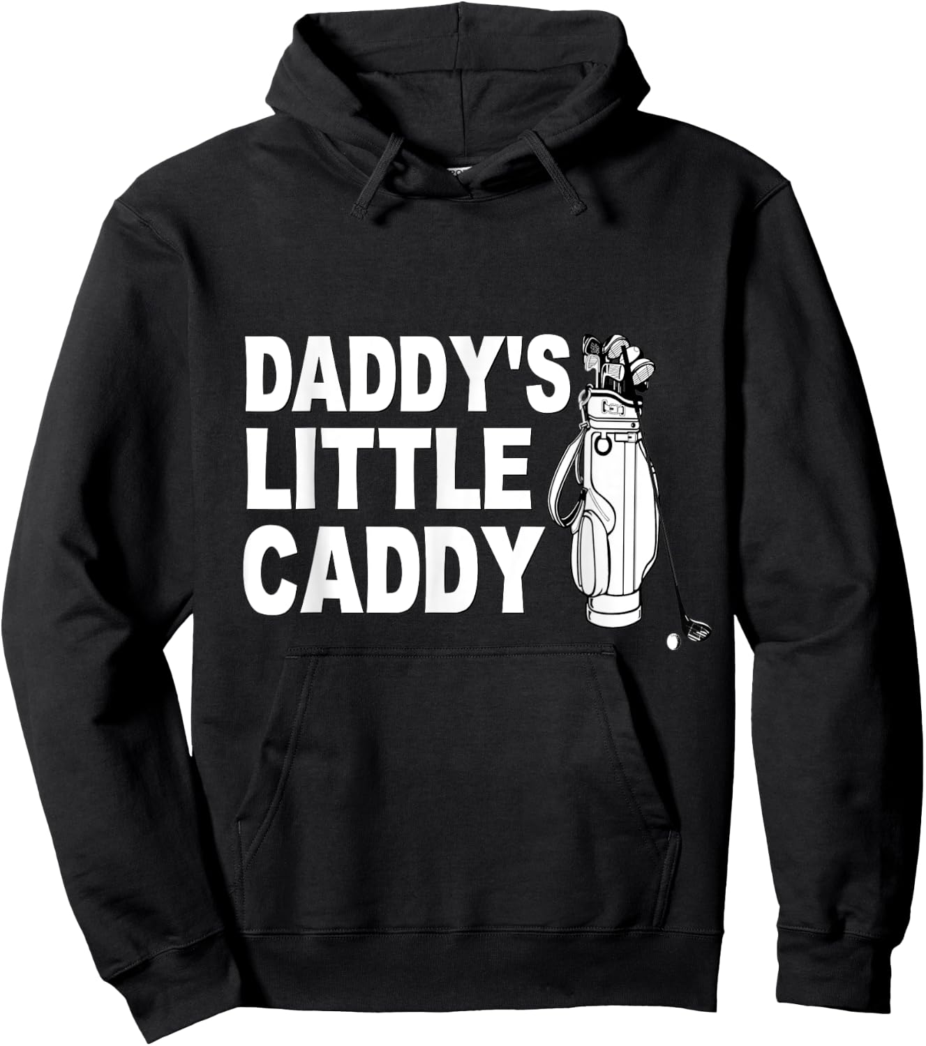 Cute Kids Golf Shirt Golfing Golfer Daddys Little Caddy Son Hoodie - Hoodie | Black