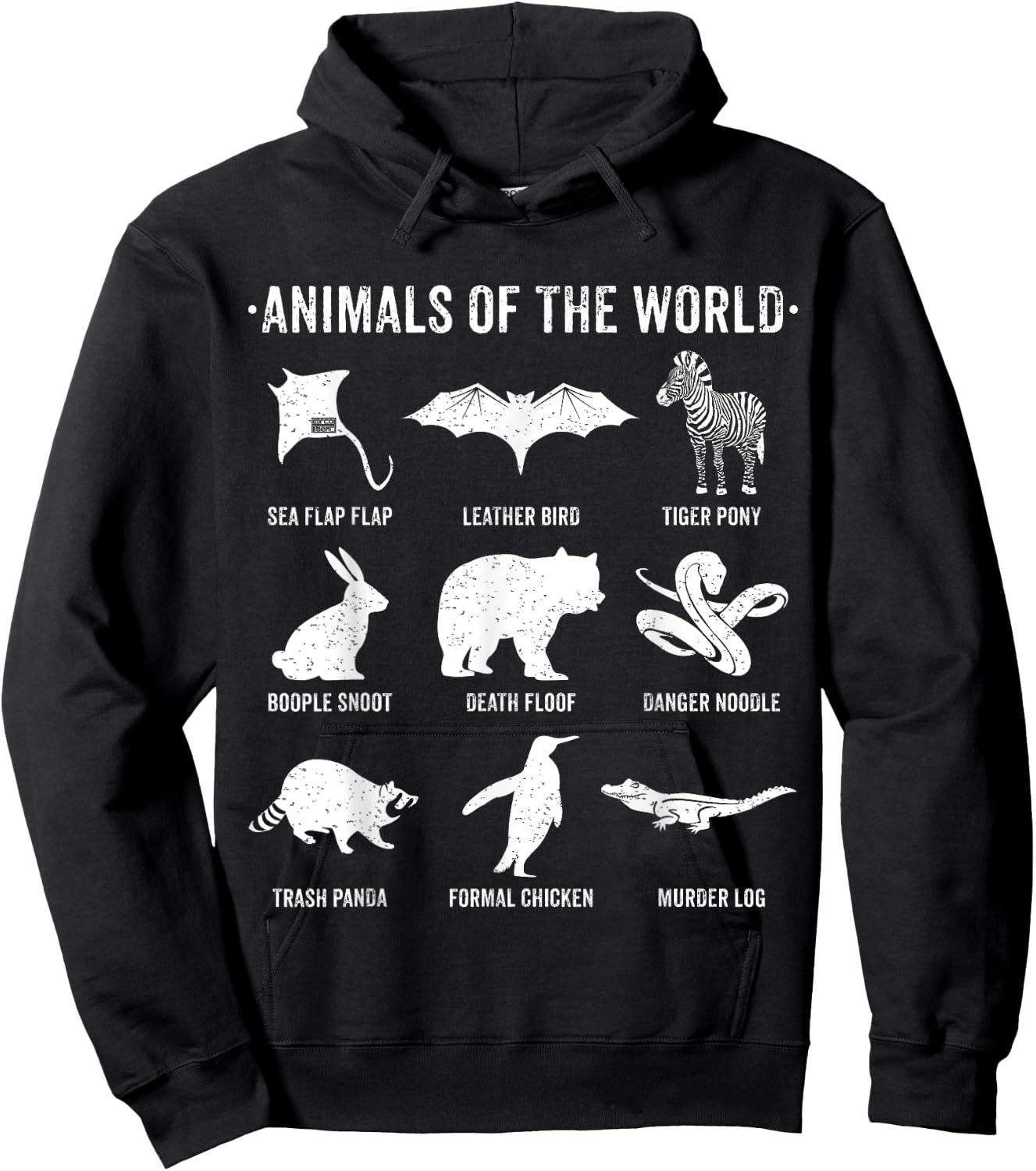 Simple Vintage Humor Funny Rare Animals of the World Hoodie - Hoodie | Black