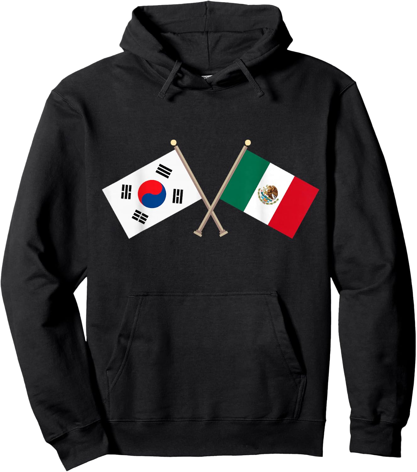 Mexico South Korea Football Soccer Fan Jersey Shirt Hoodie - Hoodie | Black