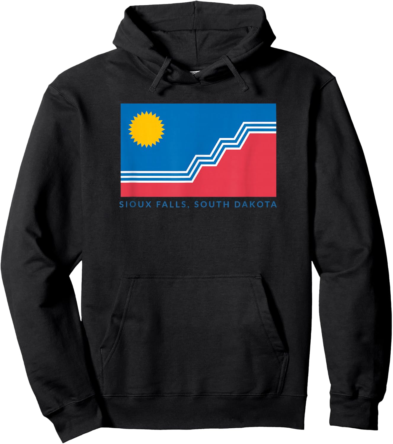 Sioux Falls Flag with "Sioux Falls, South Dakota" Hoodie - Hoodie | Black