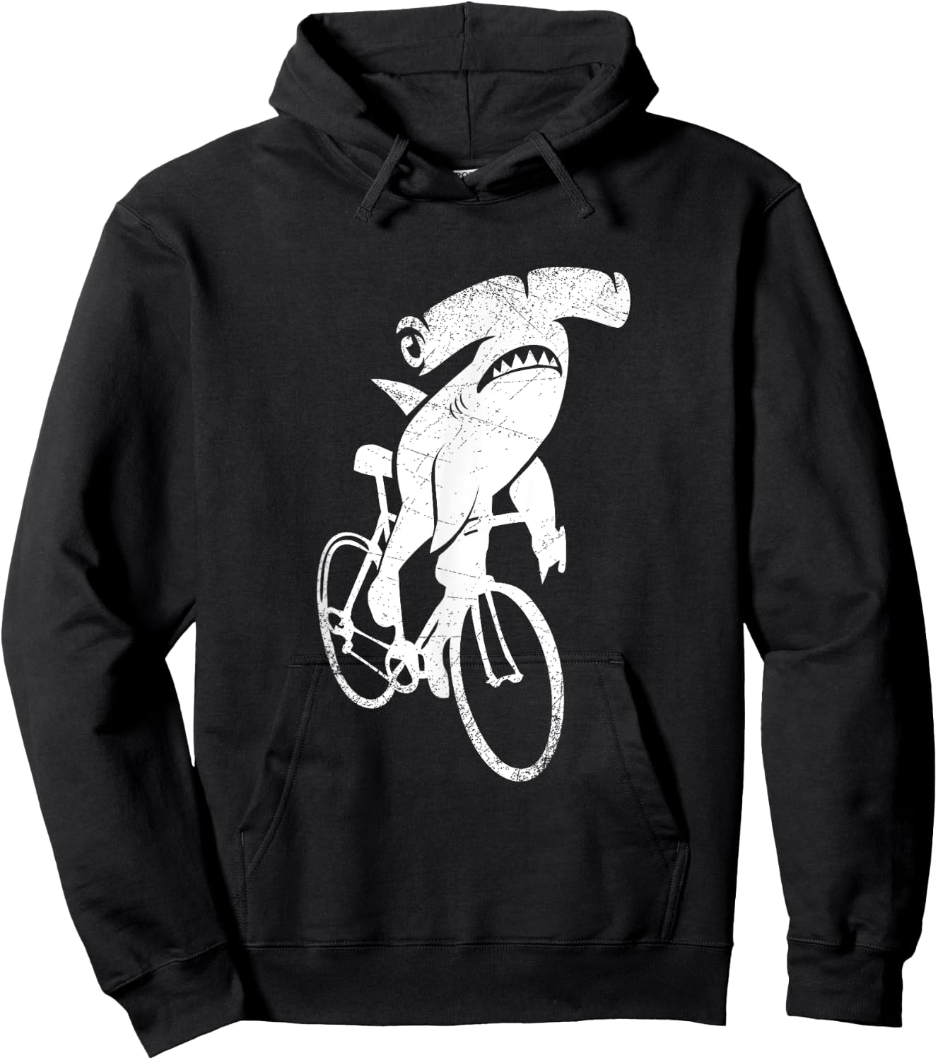 Hammerhead Shark On A Bicycle Shark Hoodie - Hoodie | Black