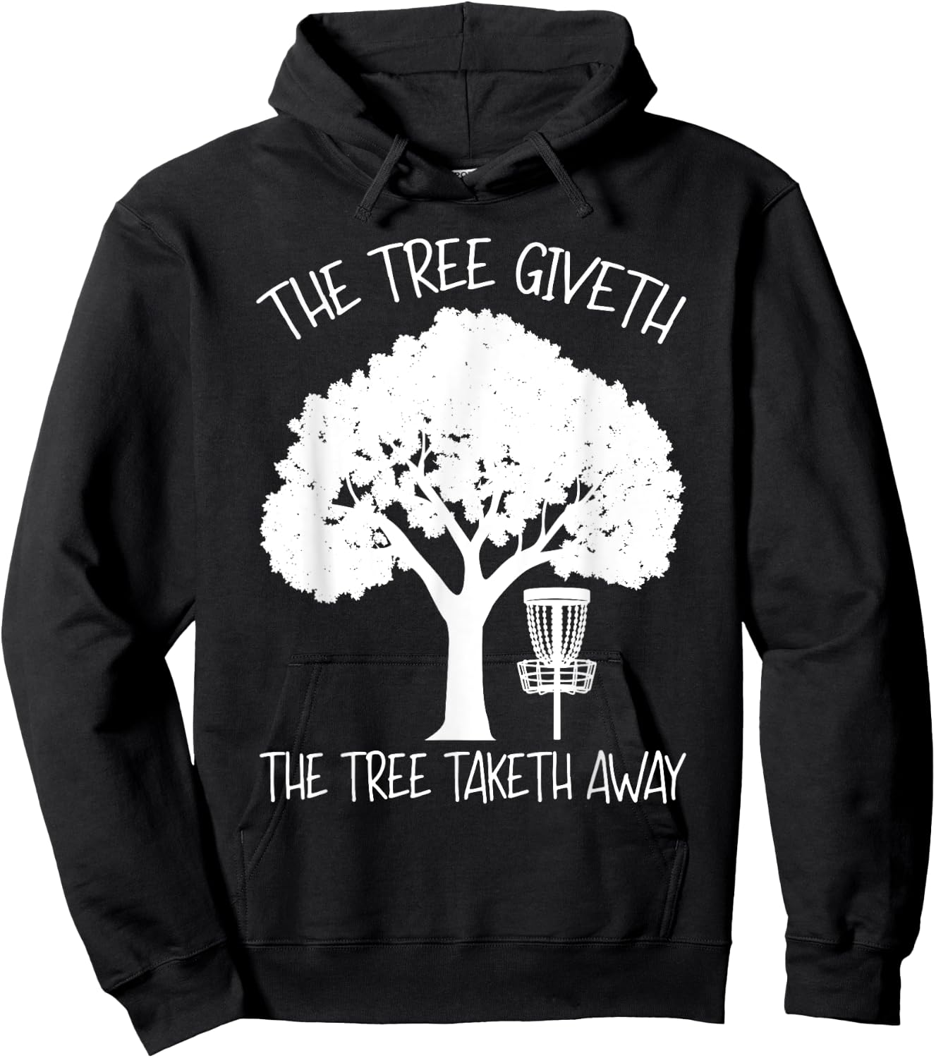 Stupid Tree Funny Disc Golf Frolf Disc Golf Basket Tree Hoodie - Hoodie | Black