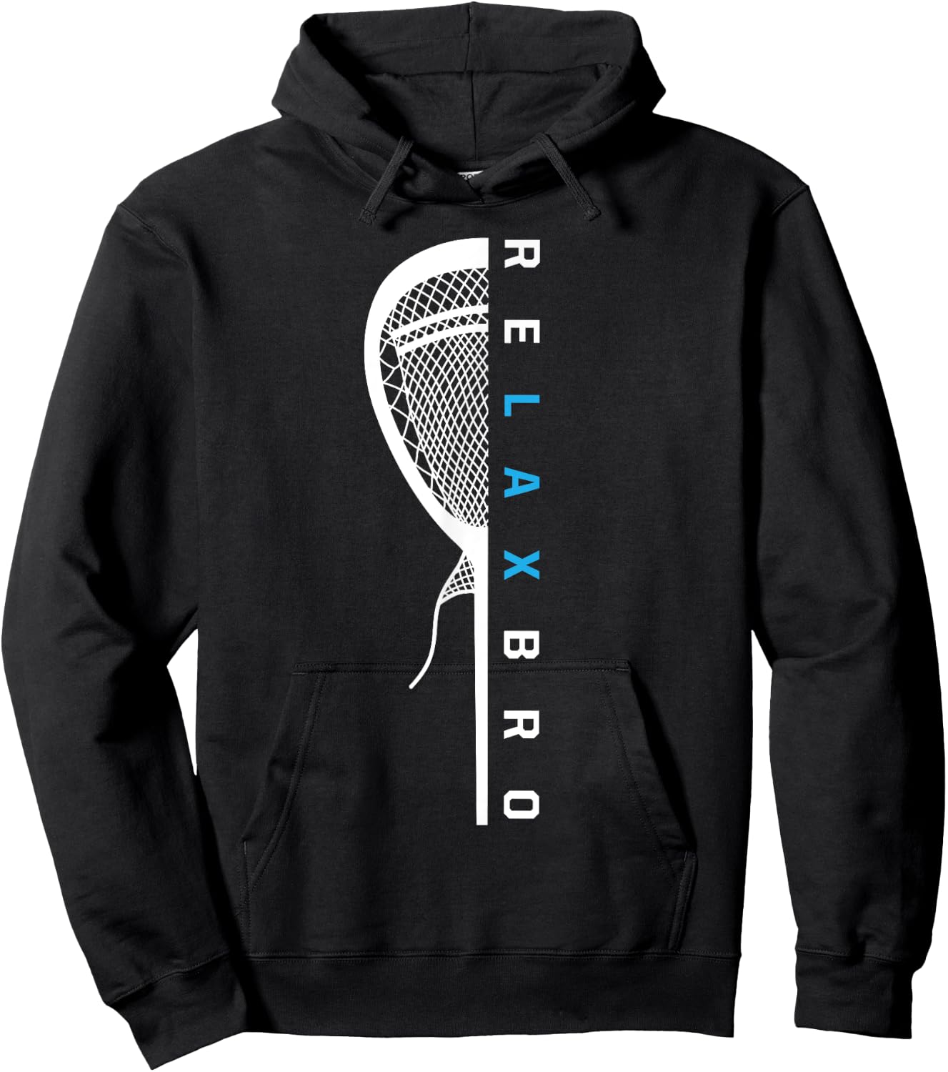 Relax Bro Funny Lacrosse Player Joke Lacrosse Stick Helmet Hoodie - Hoodie | Black